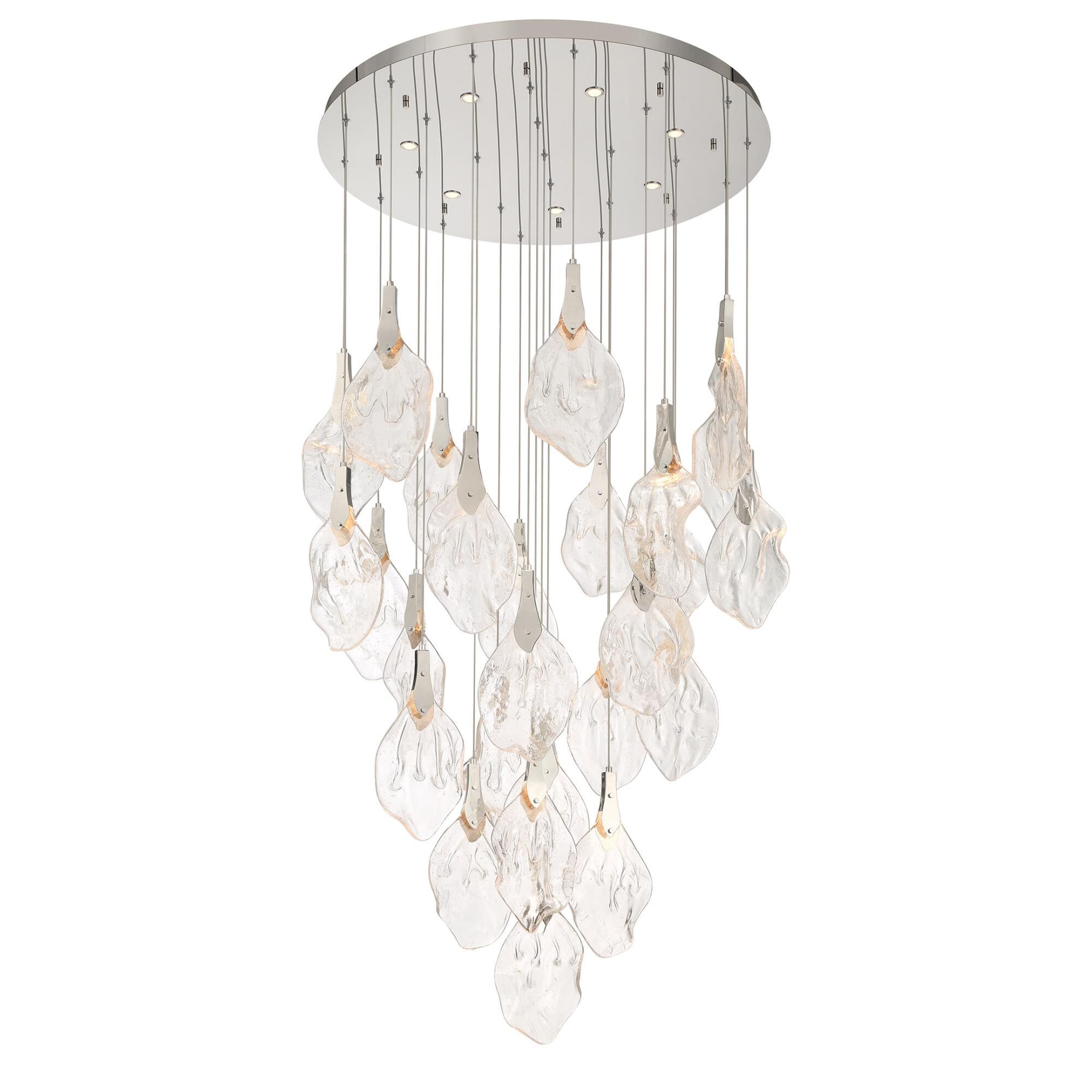 Shown in Polished Nickel finish and Clear Organic glass