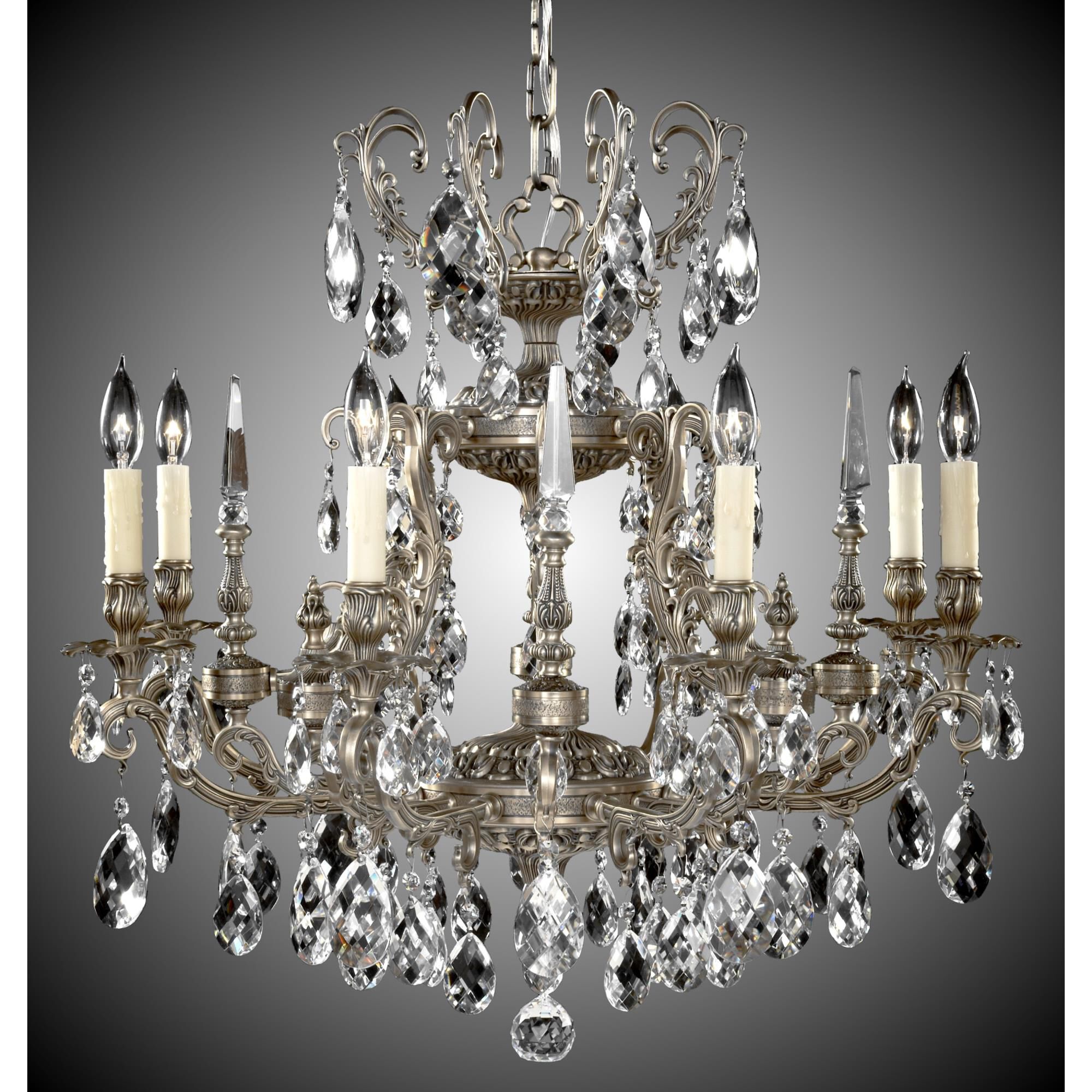 Parisian 8 Light Chandelier by American Brass and Crystal