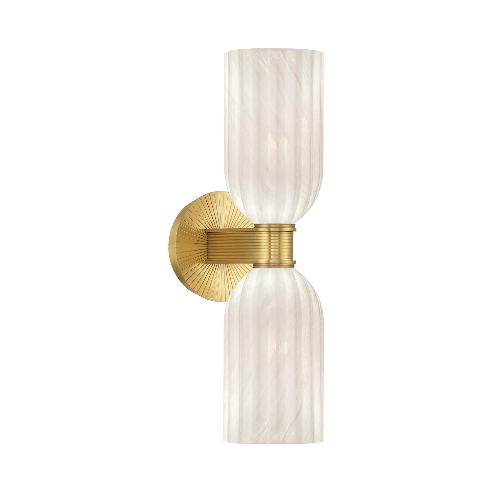 Shown in Luxe Gold finish and Strie glass and Strie Glass shade