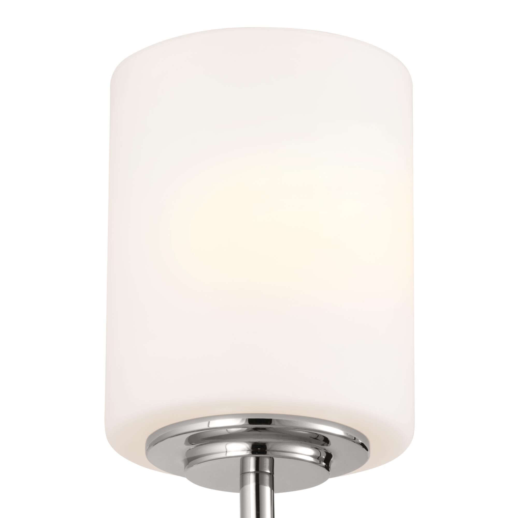 Shown in Polished Nickel finish and Satin Etched Cased Opal glass