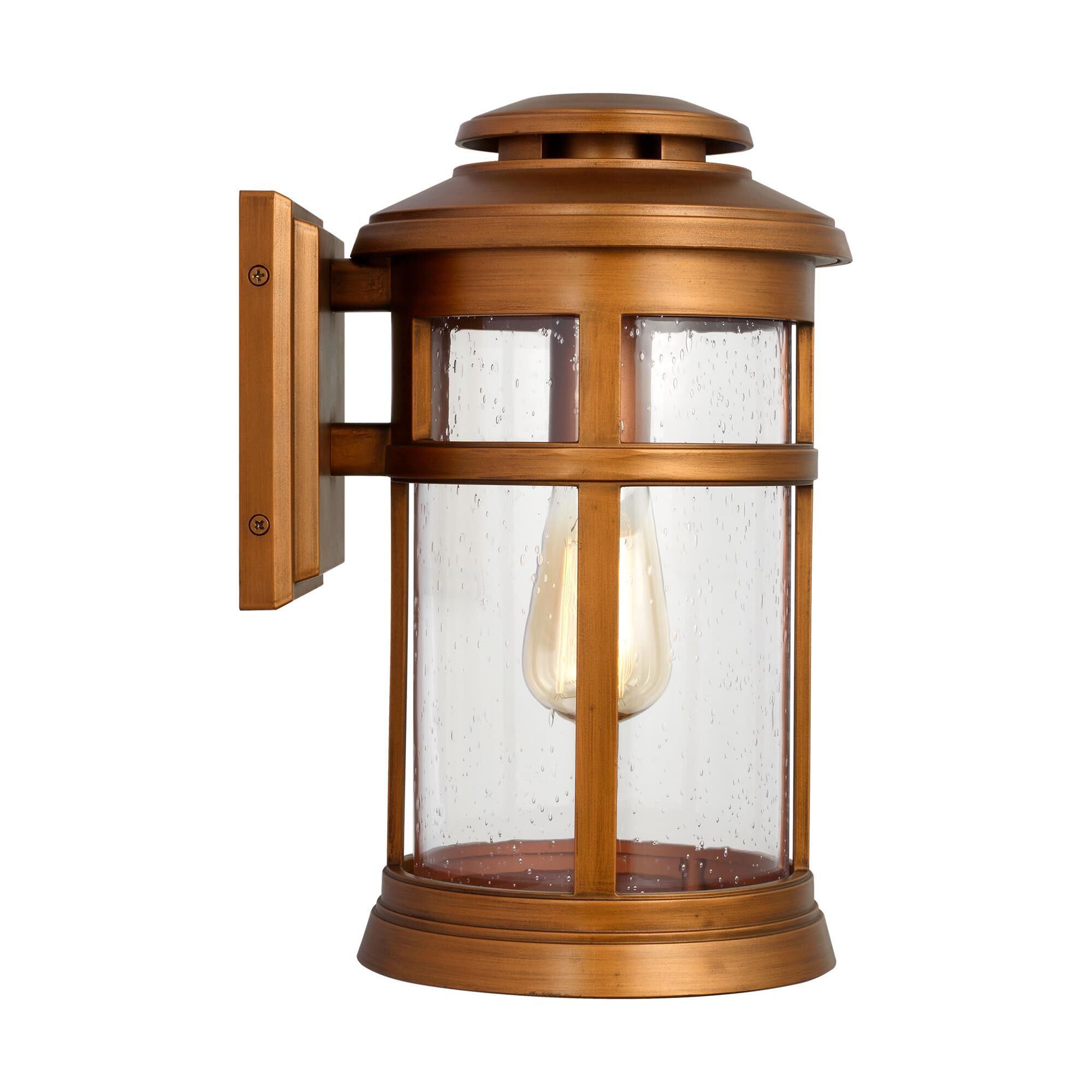 Shown in Natural Copper finish and Clear Seeded glass