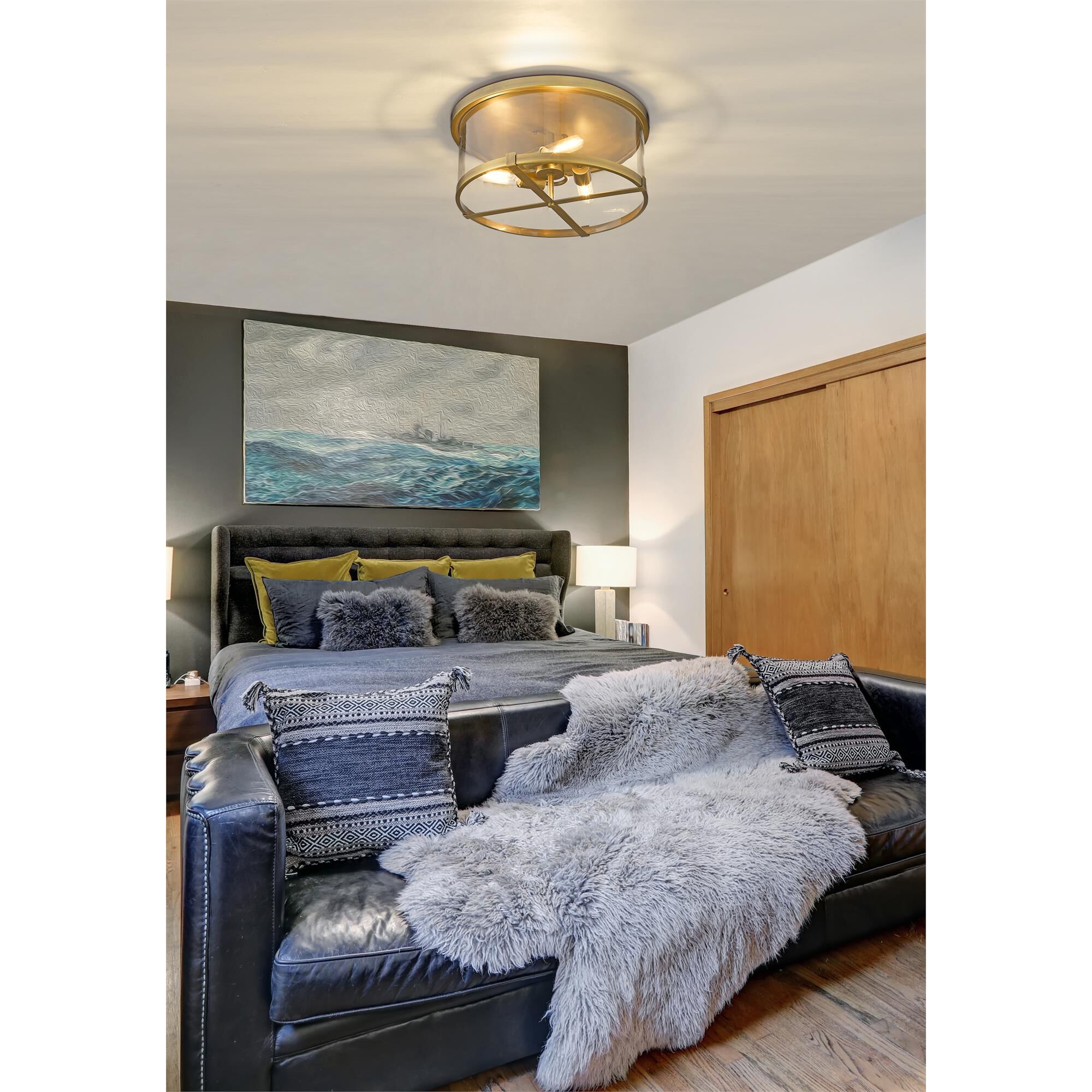 Shown in Rubbed Brass finish and Clear glass and No Shade shade