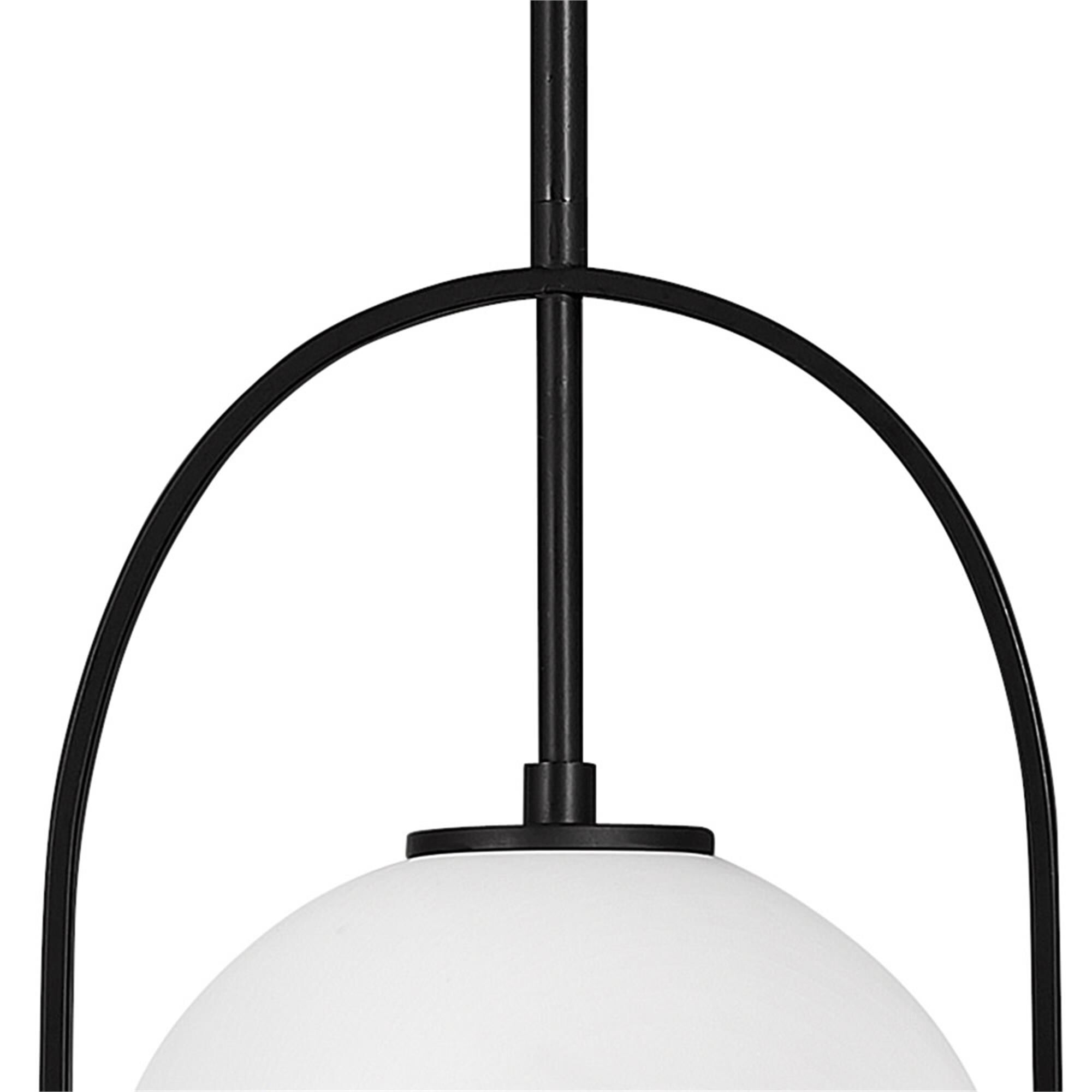 Shown in Black finish and Etched Opal glass