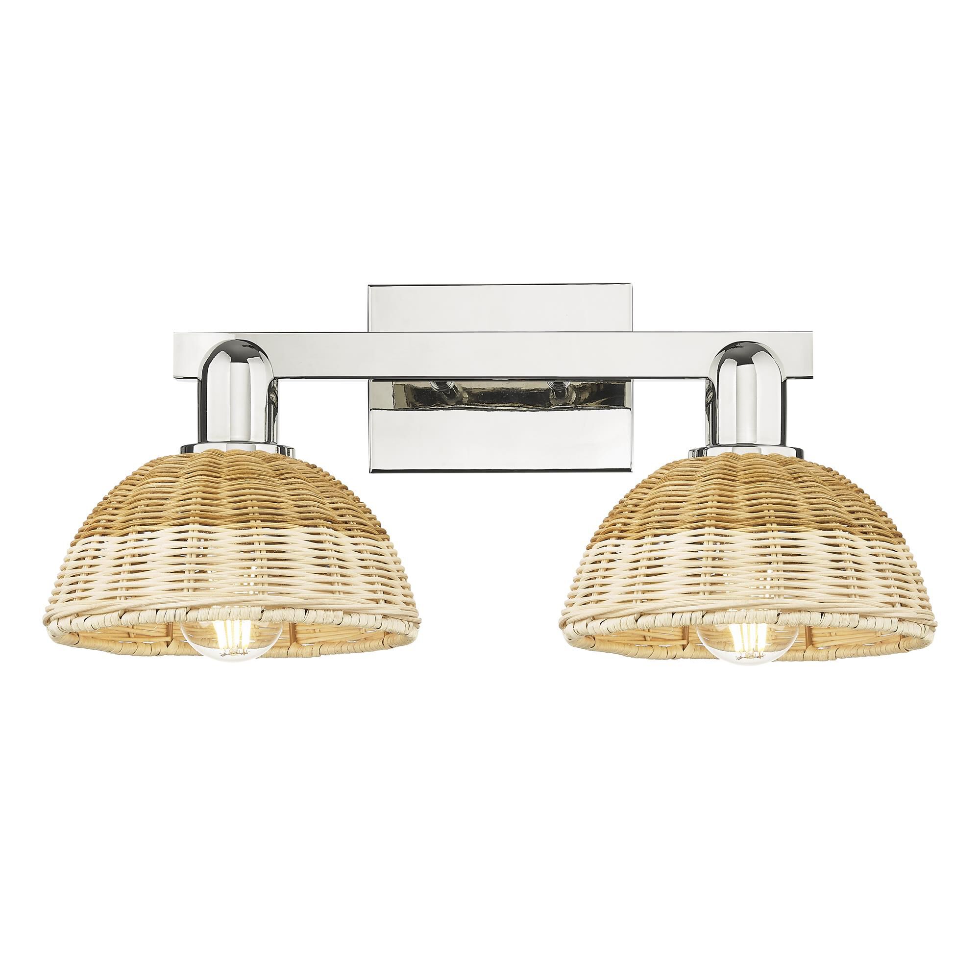 Shown in Polished Nickel finish and Natural shade