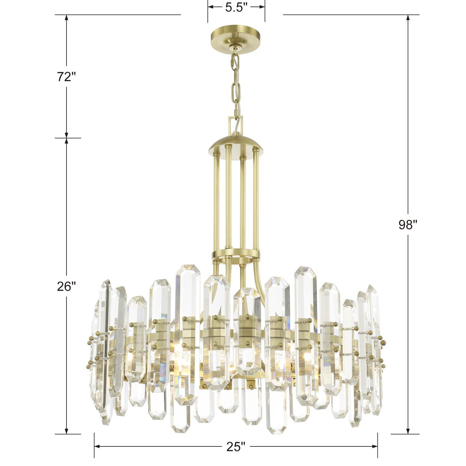 Bolton 24 Inch 8 Light Chandelier by Crystorama