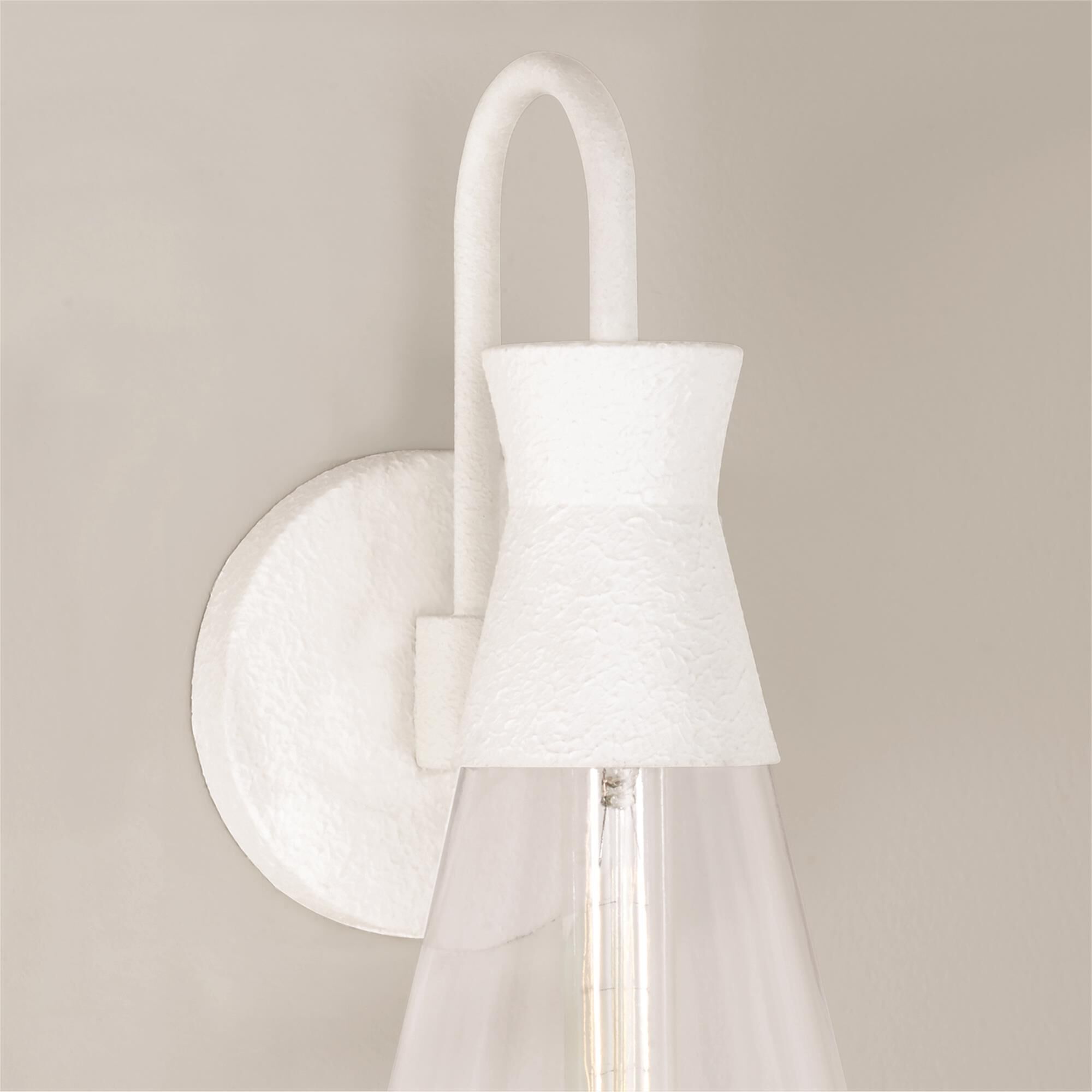 Shown in Textured White finish and Clear glass