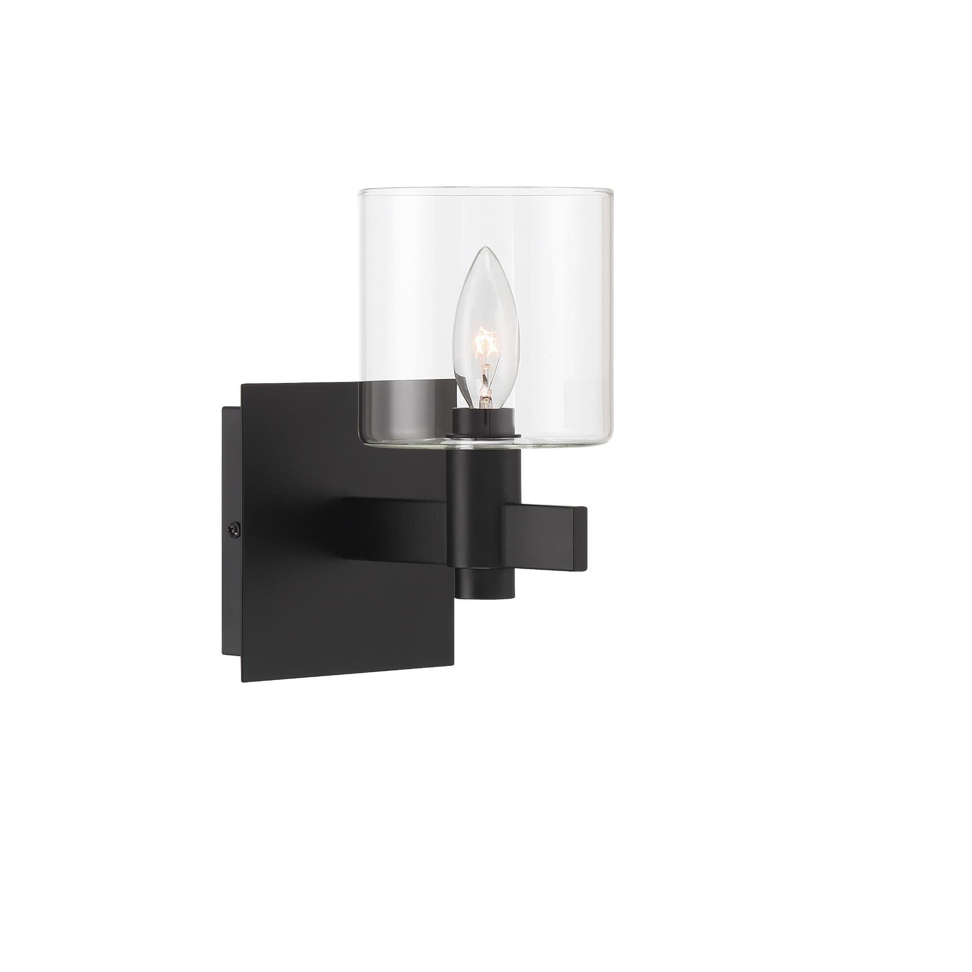 Shown in Black finish and Clear glass