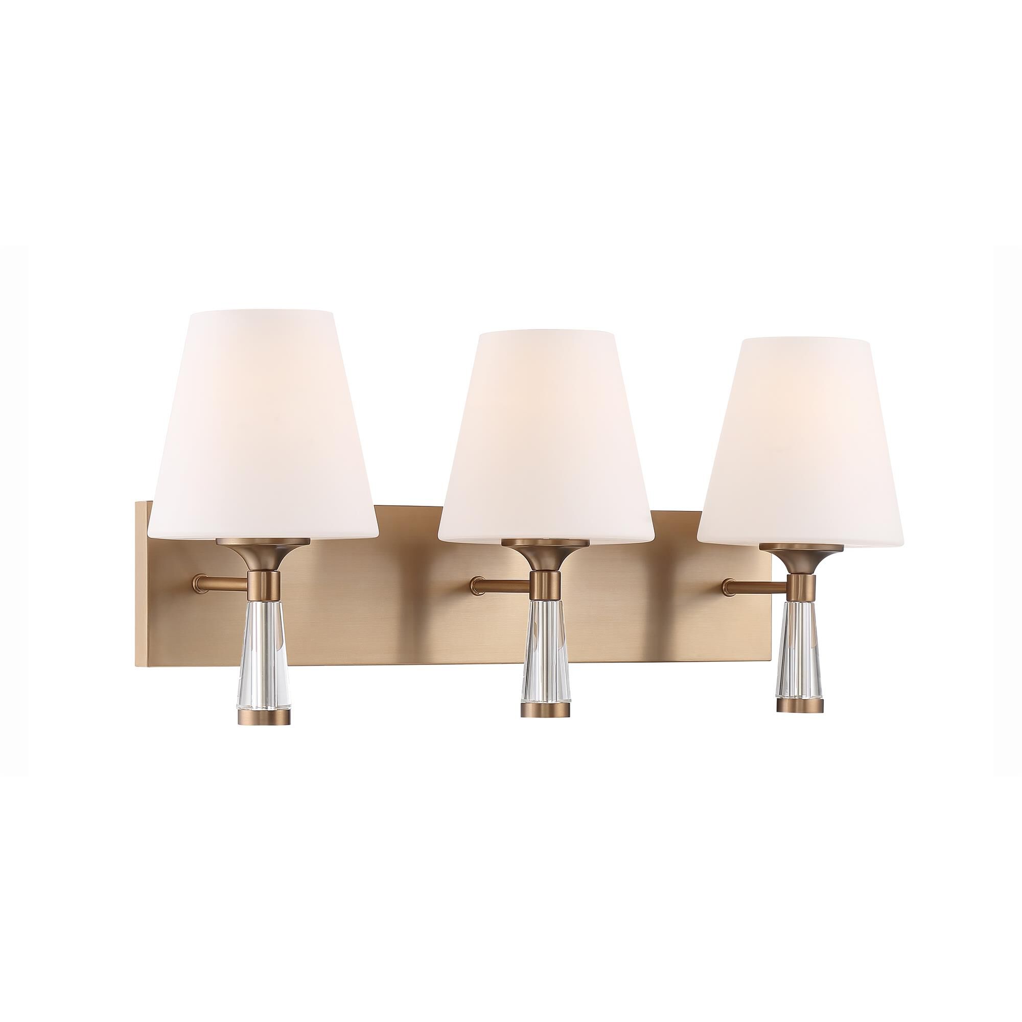 Shown in Vibrant Gold finish and Glass glass and White shade
