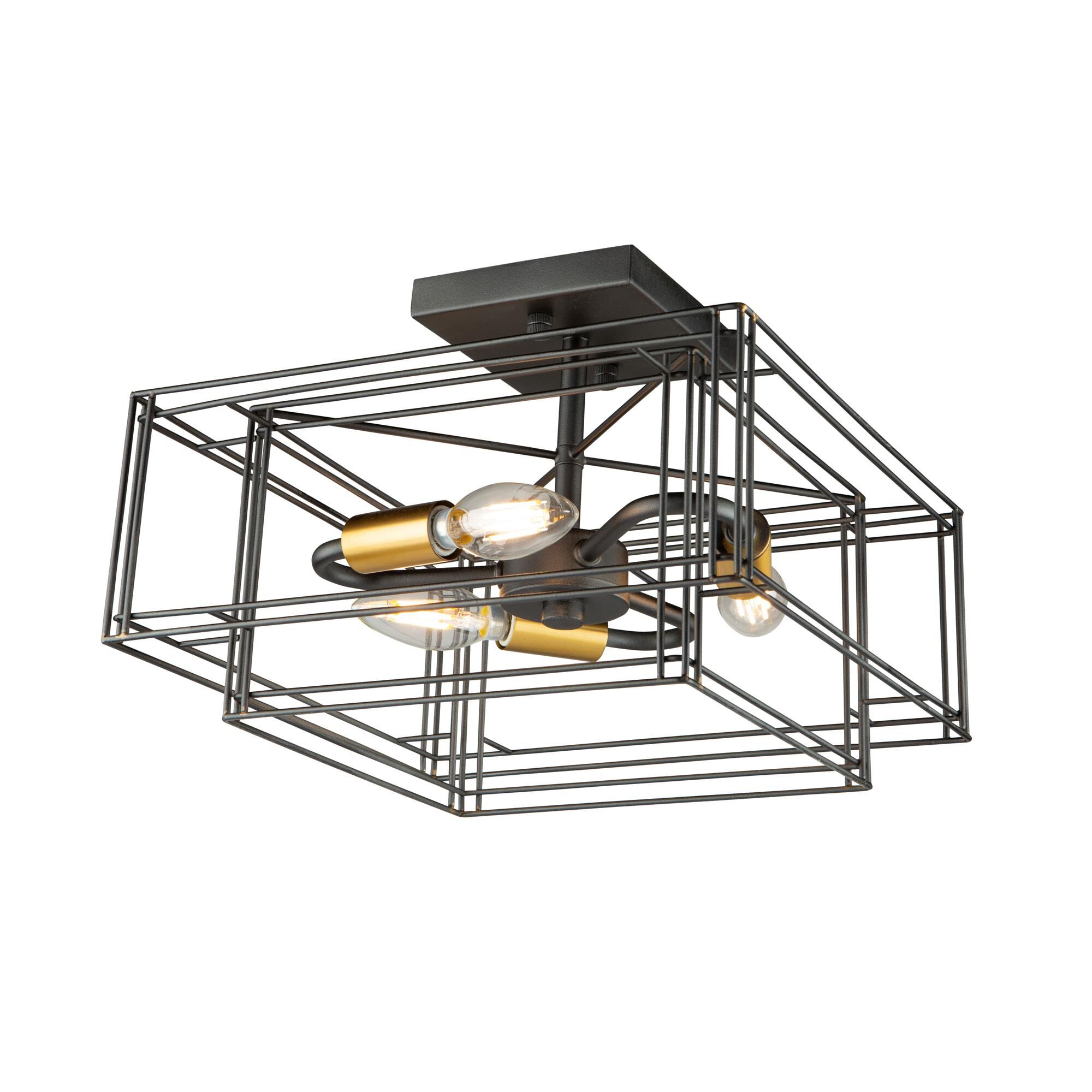 Shown in Black and Brushed Brass finish