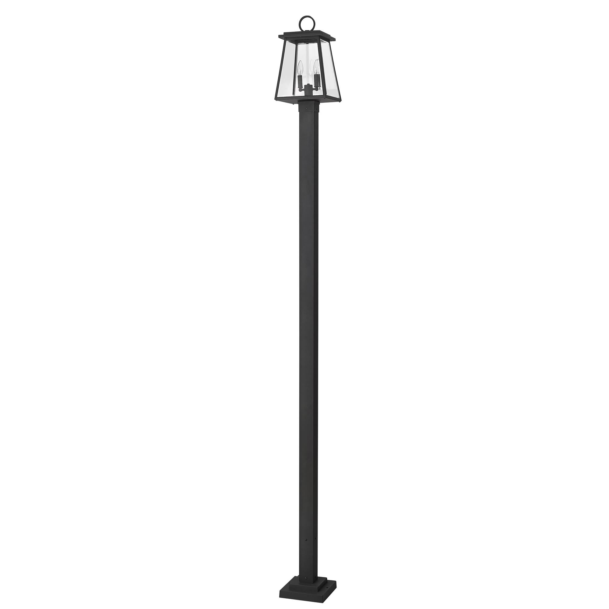 Shown in Black finish and Clear Beveled glass