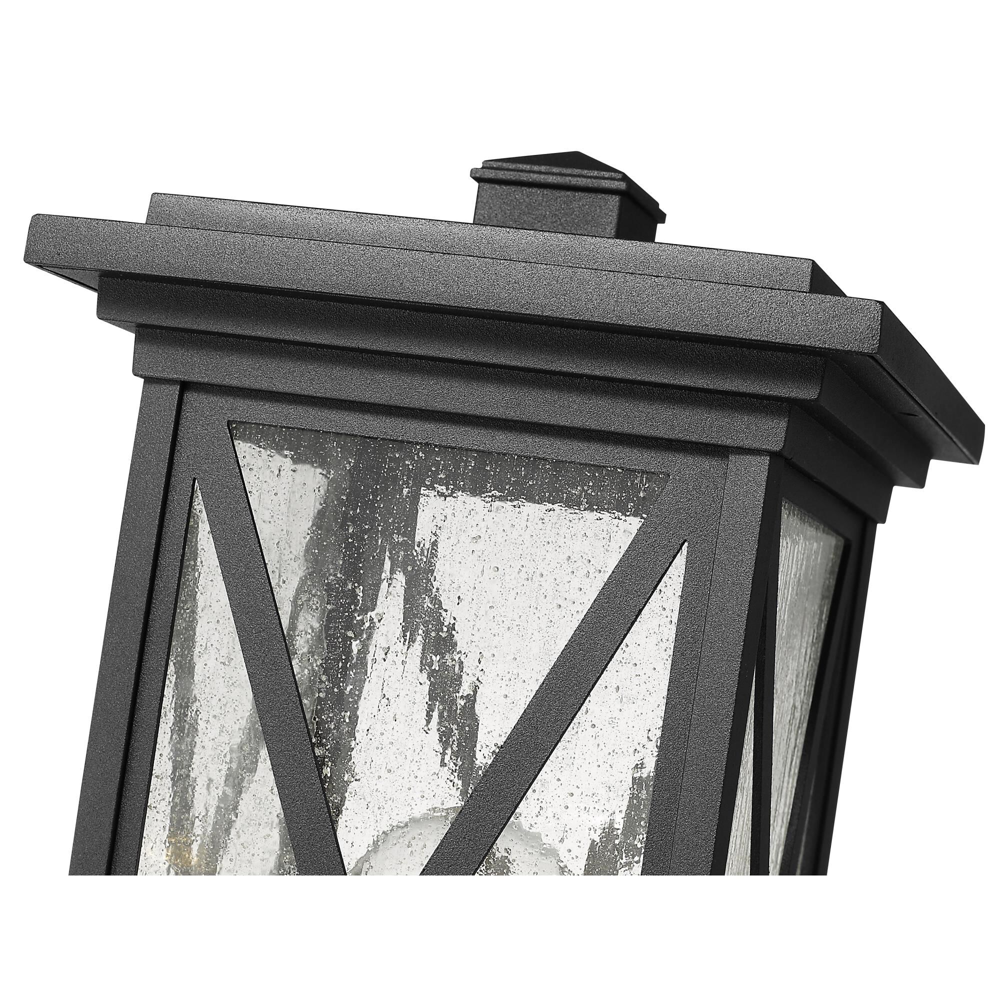 Shown in Black finish and Glass shade