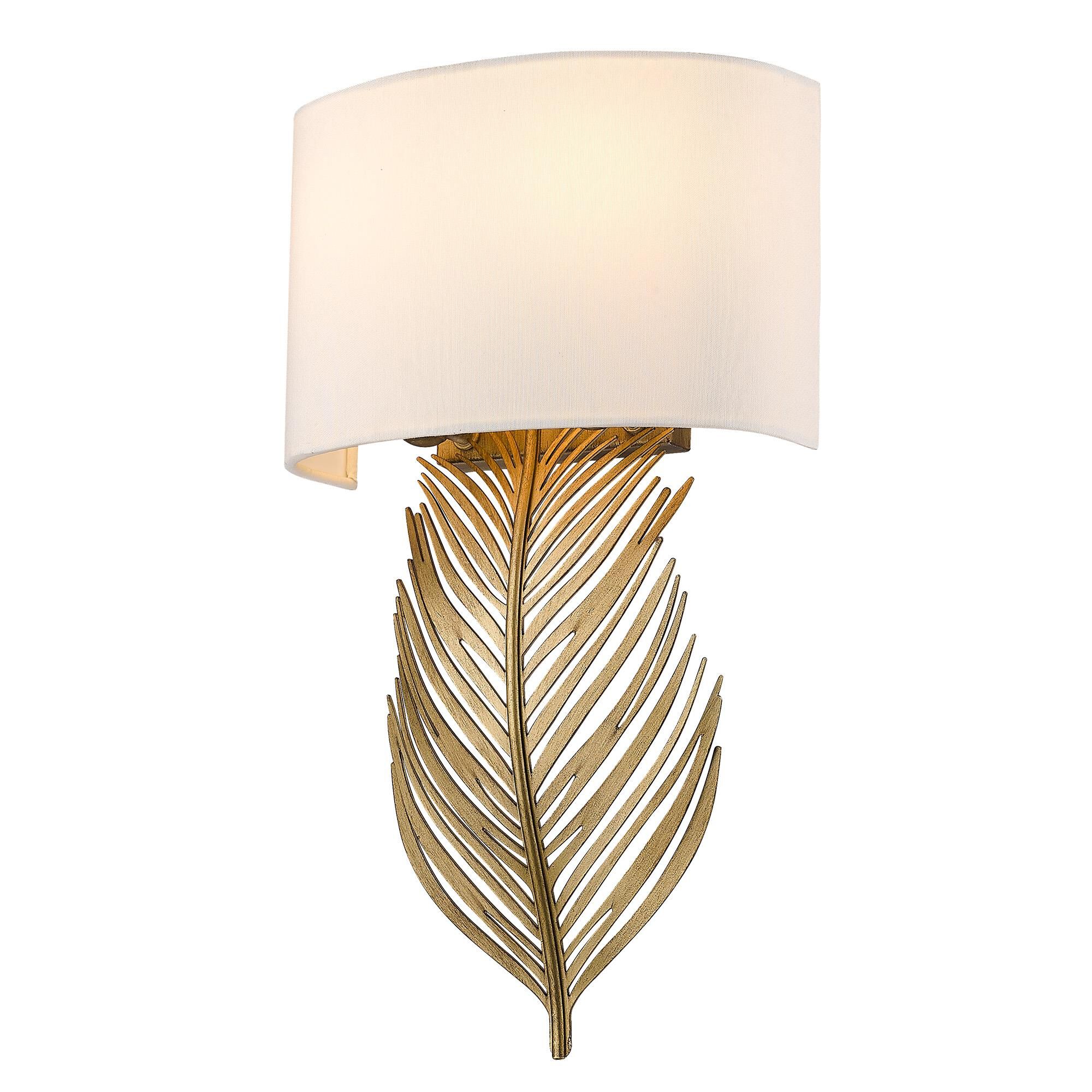 Shown in Vintage Fired Gold finish and Ivory Linen shade
