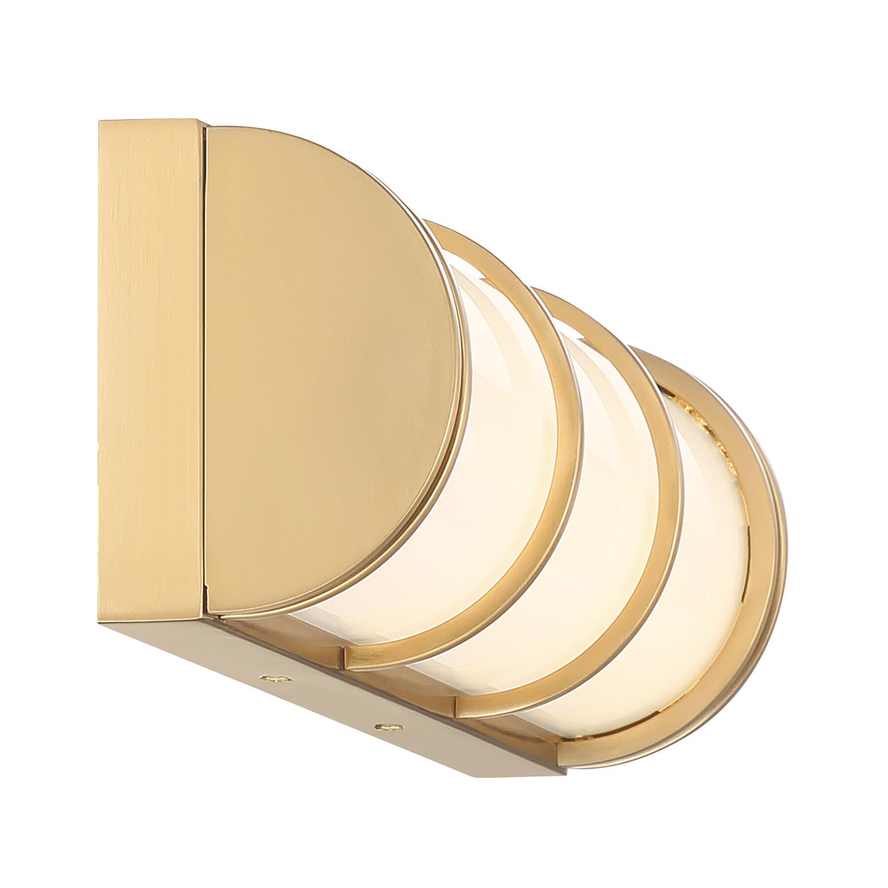 Shown in Warm Brass finish and White Etched glass