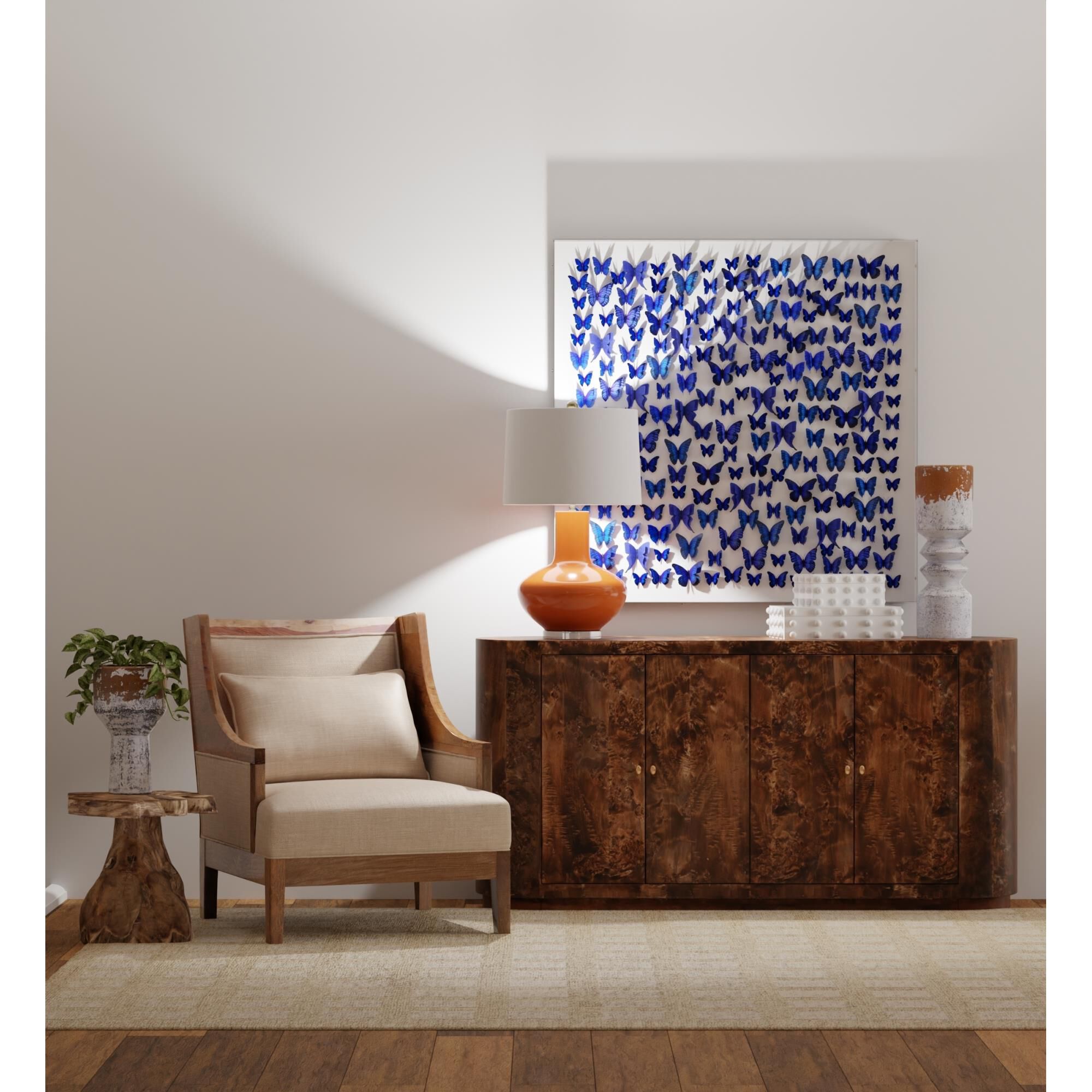 Papillon Iii 50 Inch Painting by Harp and Finial