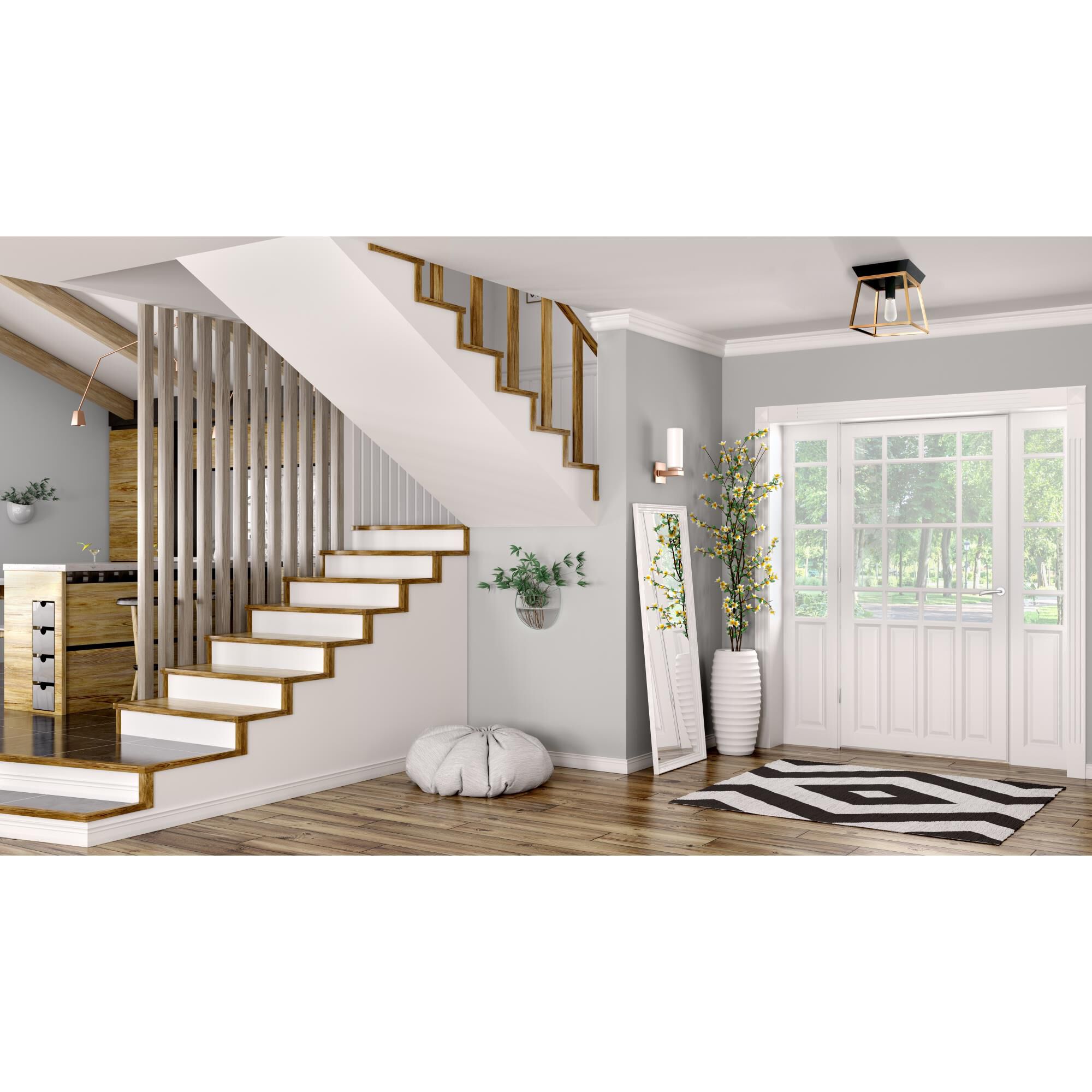 Eglo Paulino 11 Inch 1 Light Semi Flush Mount by Eglo Lighting