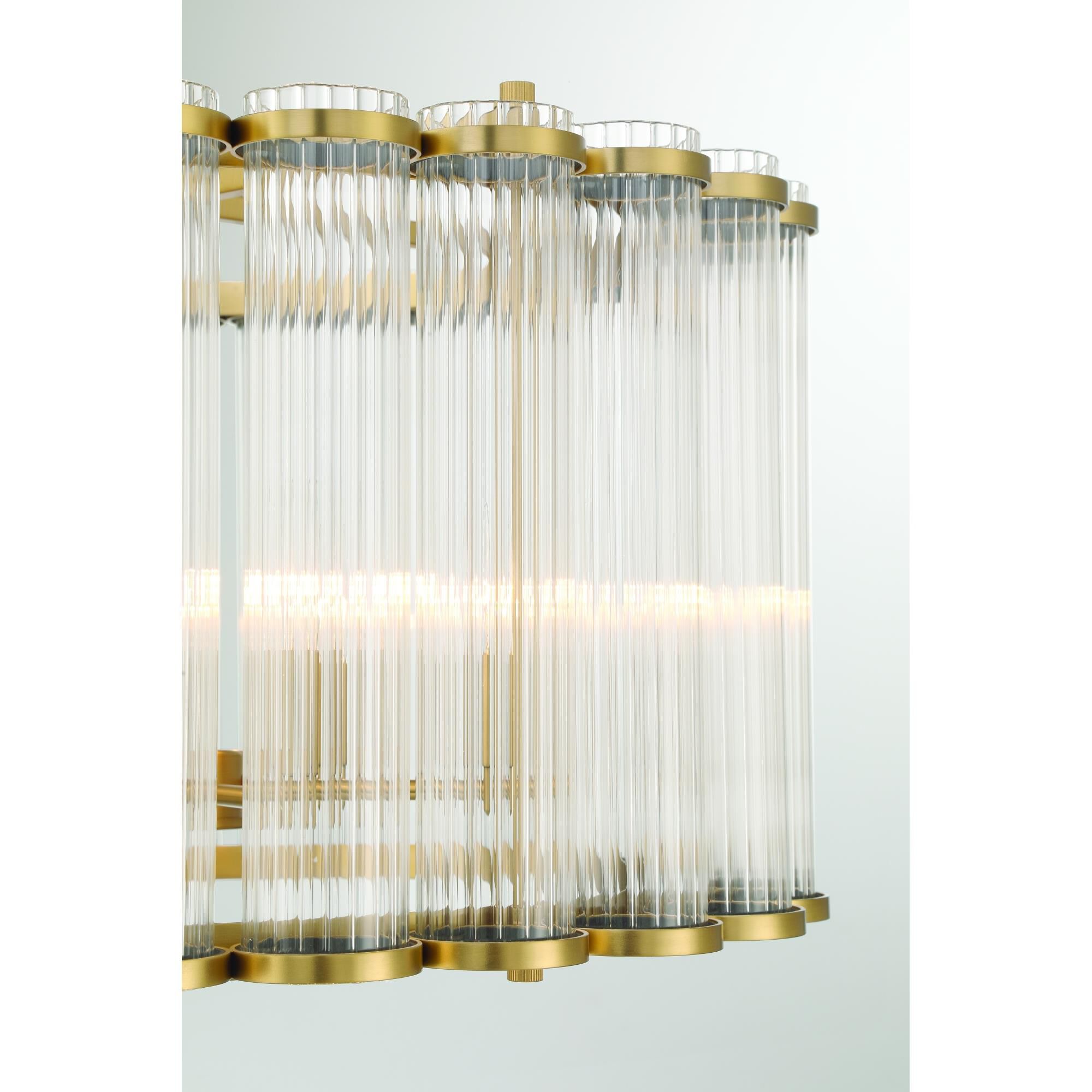 Shown in Gold finish and Clear  glass