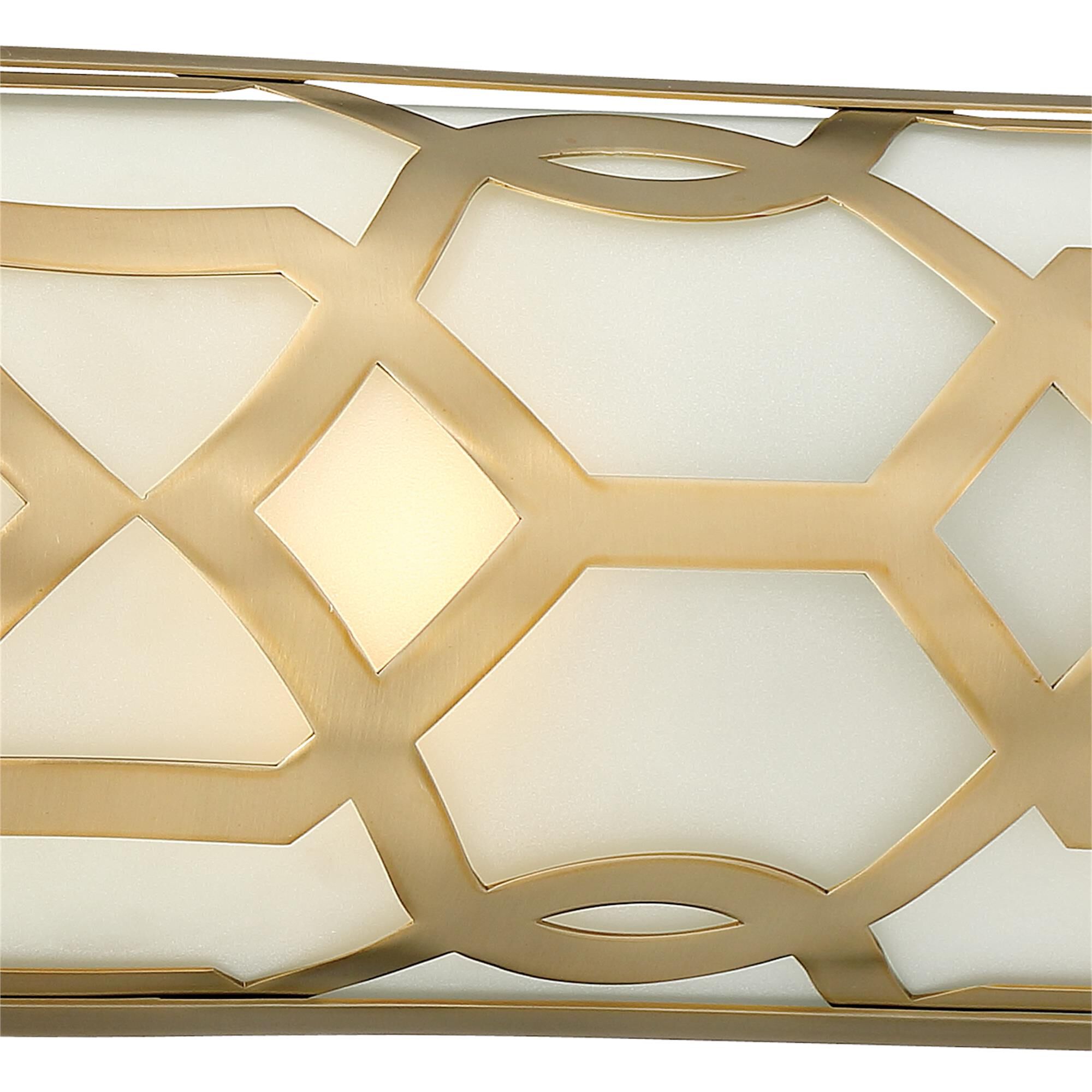 Shown in Aged Brass finish and Glass glass and White shade