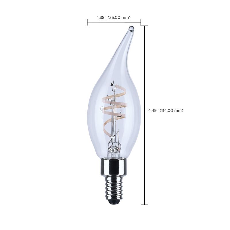 Dimmable 4 Watt 2700K CA11 LED Light Bulb by Satco