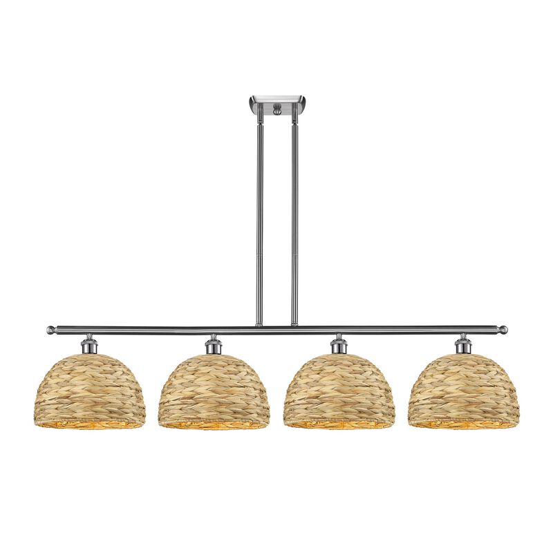 Bruno Marashlian Woven Rattan 50 Inch Linear Suspension Light by Innovations Lighting