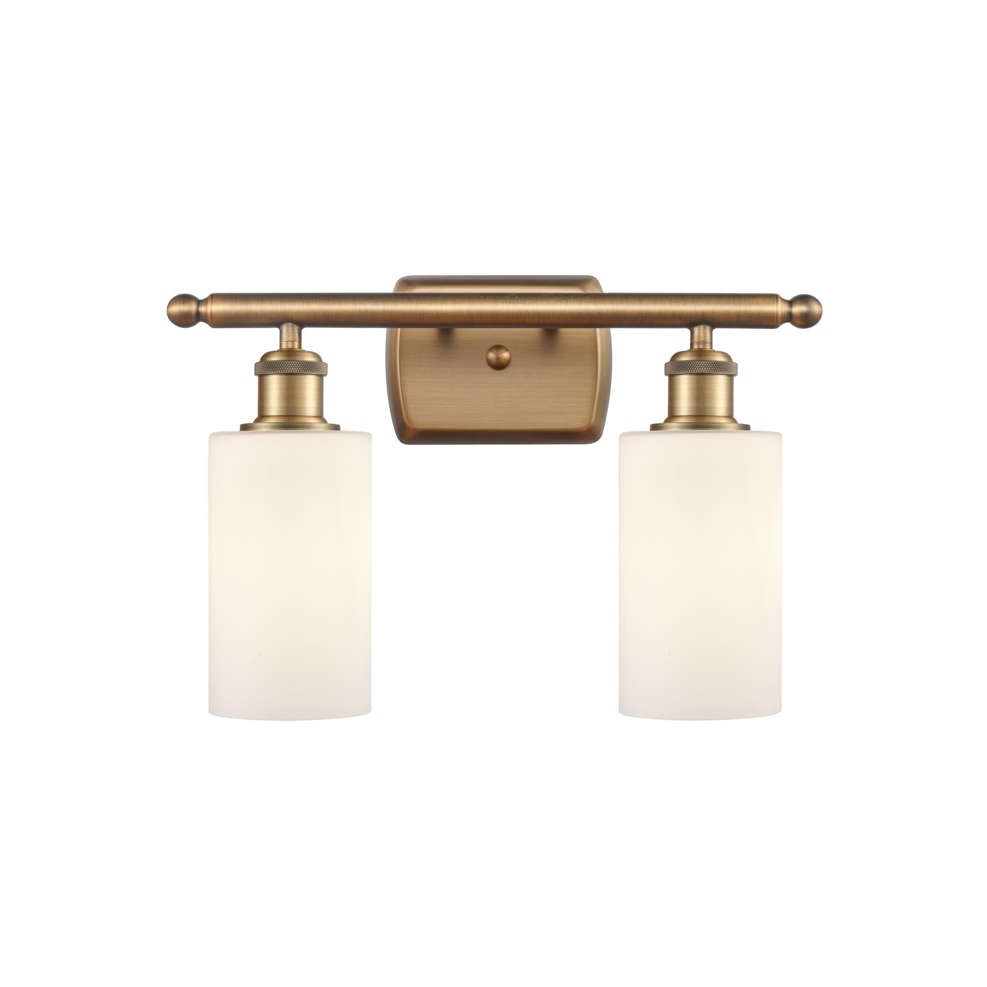 Shown in Brushed Brass finish and Drum glass and Glass shade