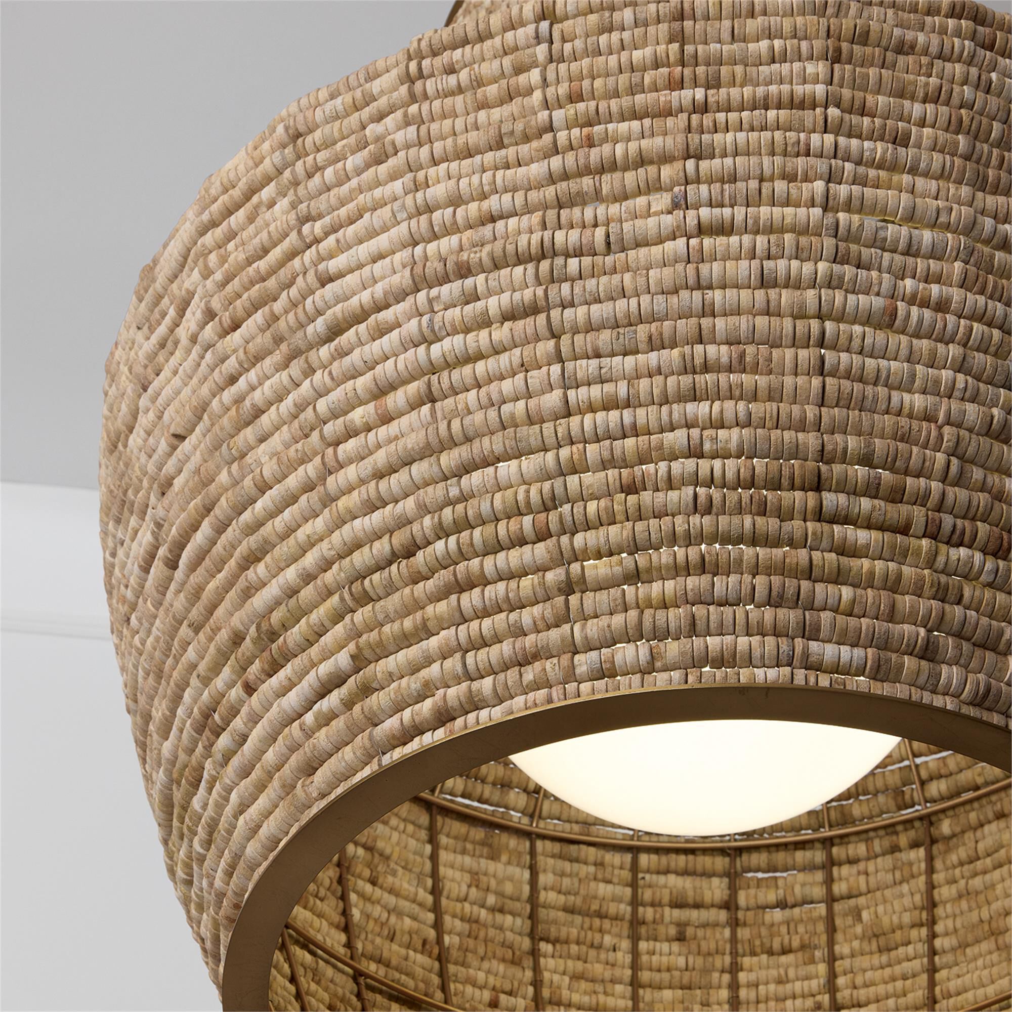 Shown in Light Fawn And Matte Brass finish and White  Globe glass