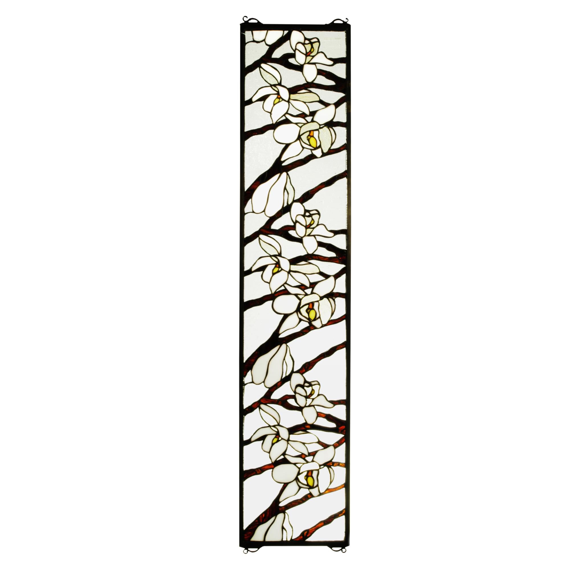 Shown in Antiqued Brass finish and White-Pale Amber-Clear glass