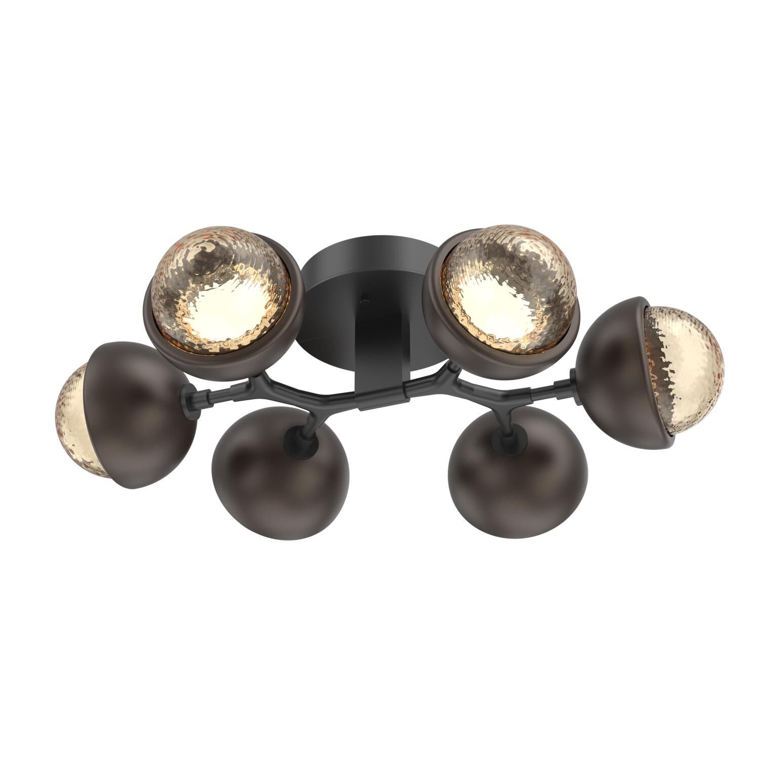 Shown in Matte Black finish and Amber glass and Flat Bronze accent