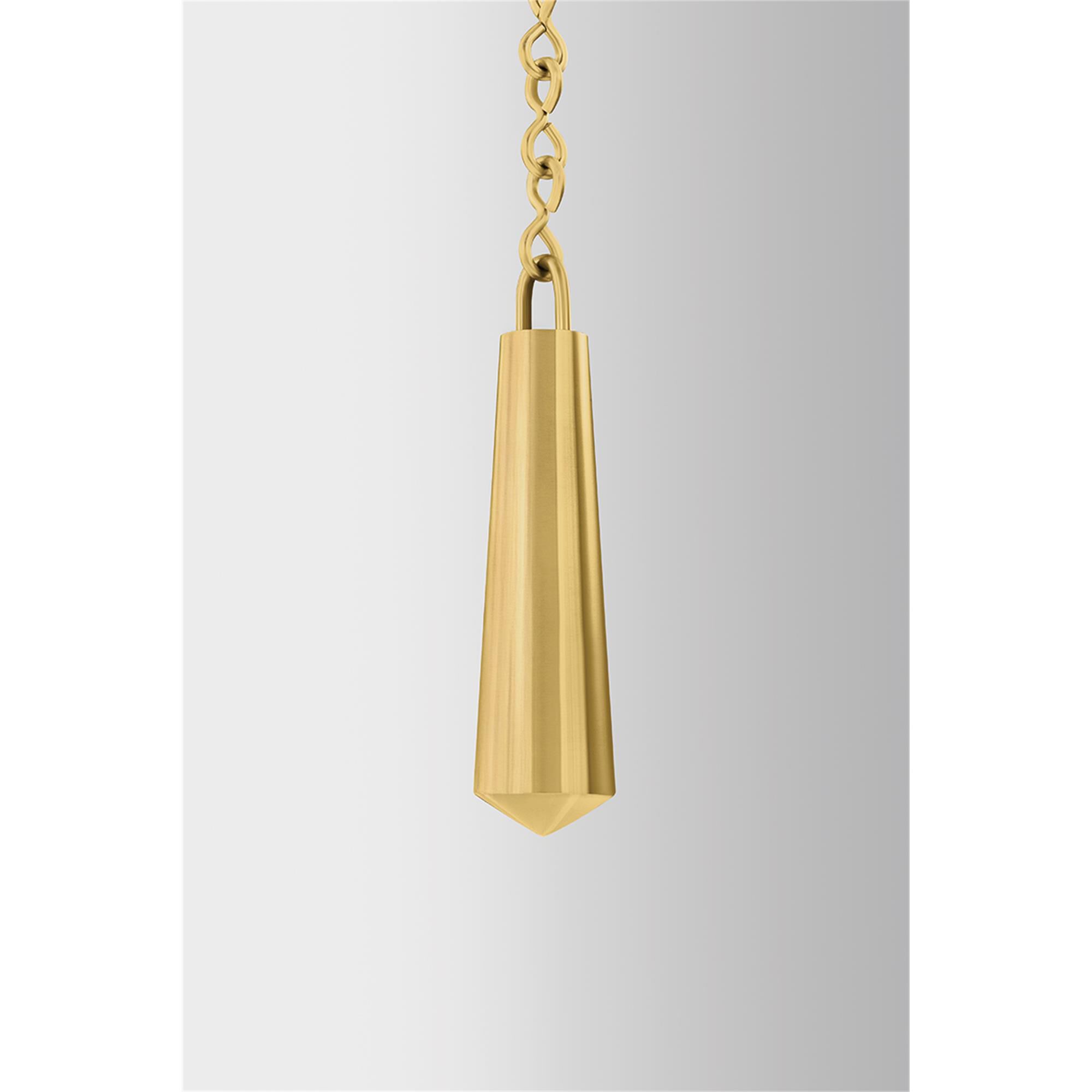 Shown in Vintage Polished Brass finish and Clear Optic glass