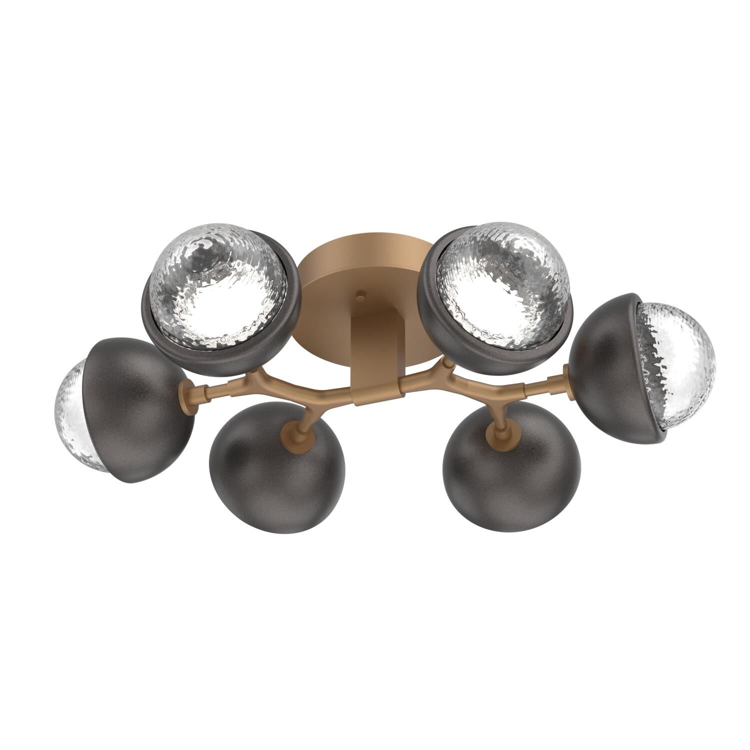Shown in Novel Brass finish and Clear glass and Graphite accent