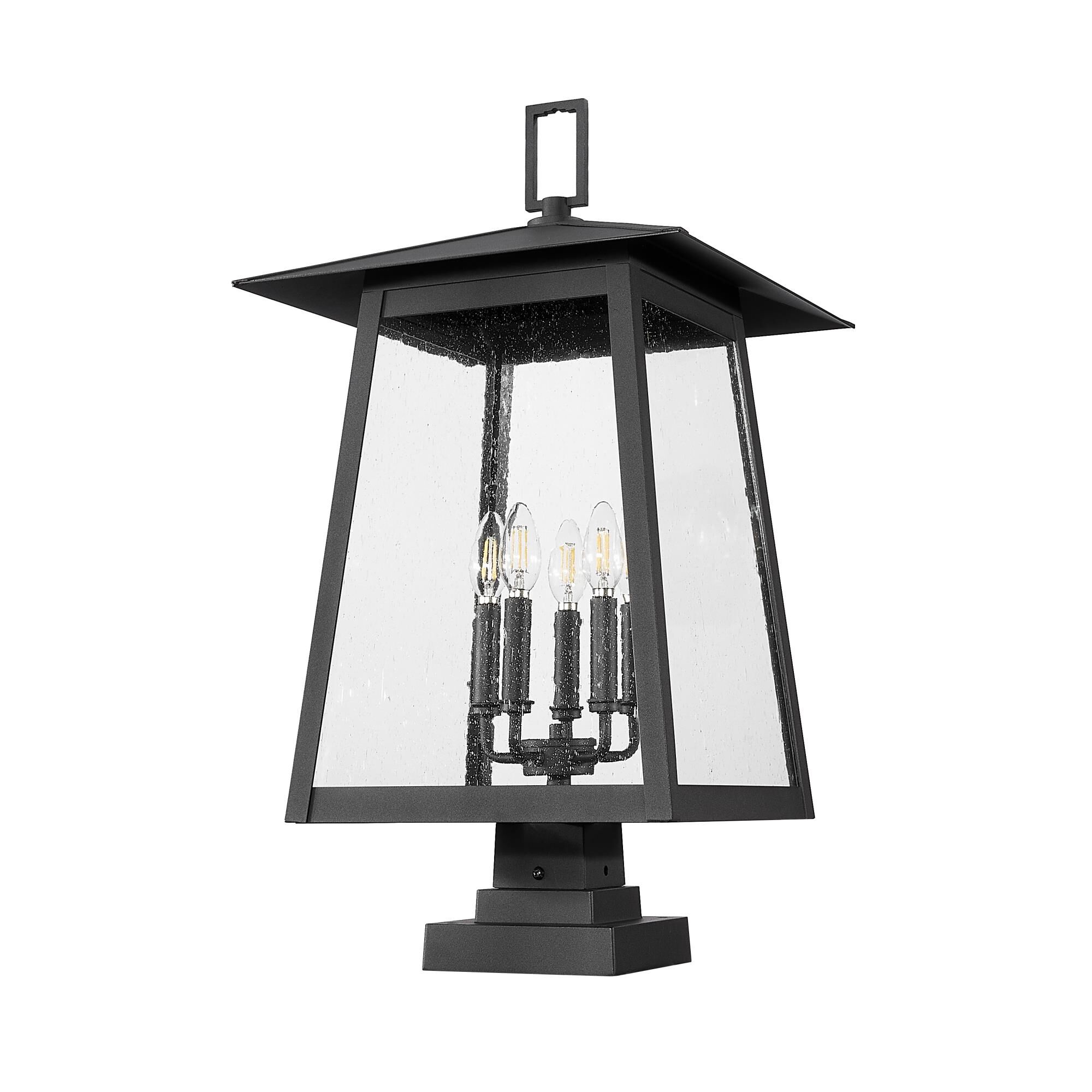 Shown in Black finish and Clear Seedy glass and Clear Seedy shade