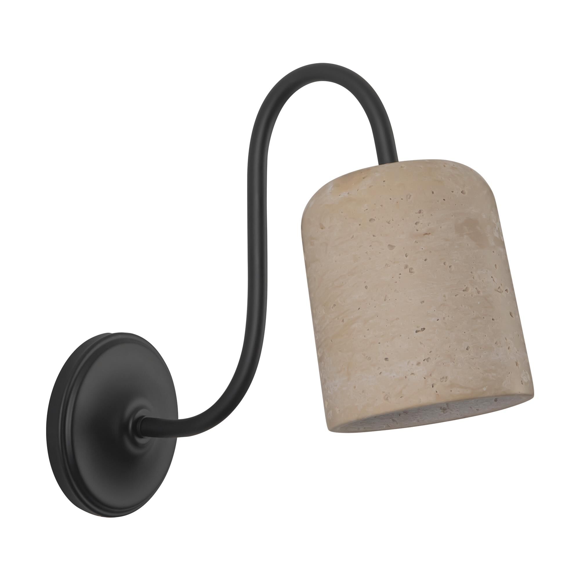 Shown in Matte Black and Travertine finish and Stone shade