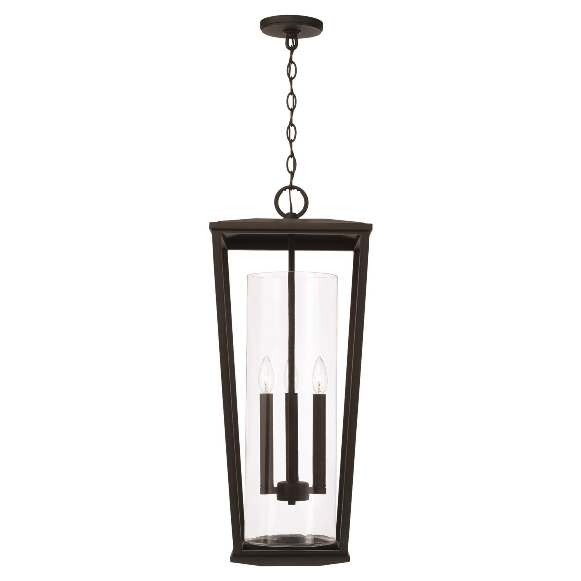 Shown in Black finish and Clear glass