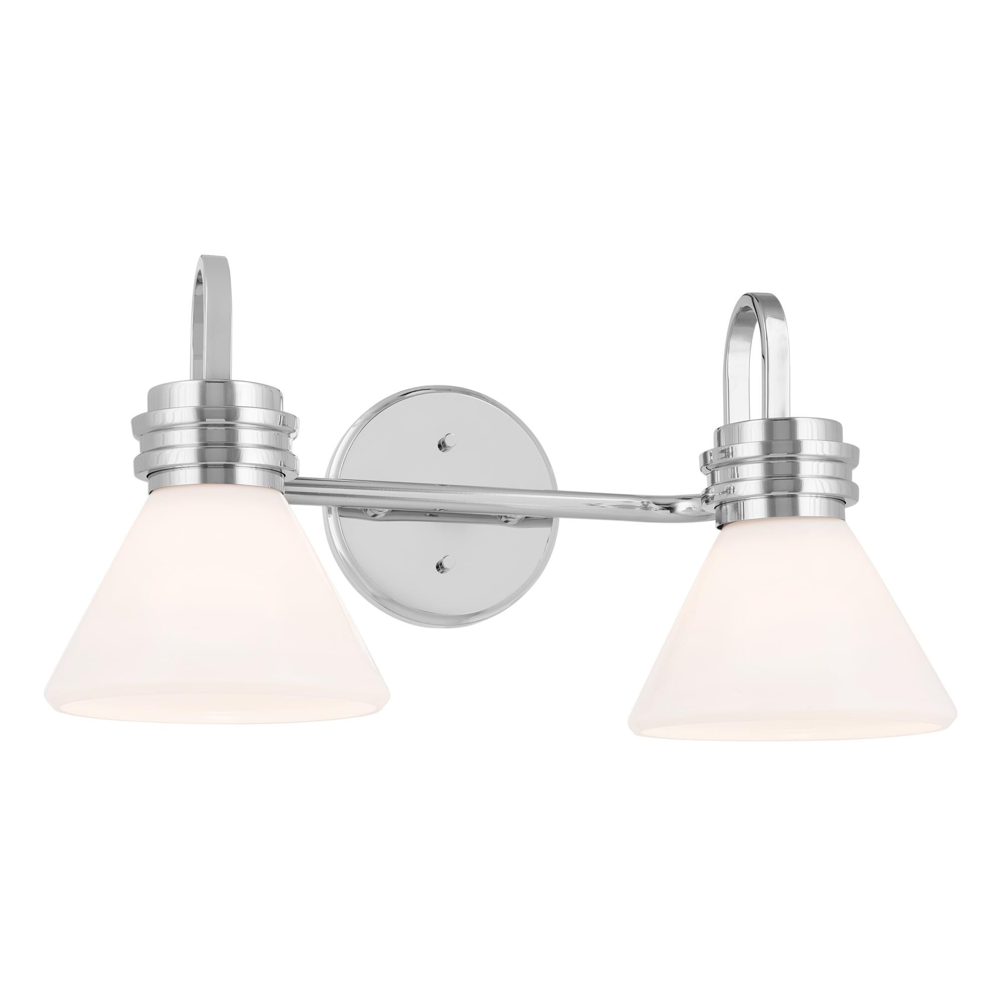 Shown in Chrome finish and Opal glass