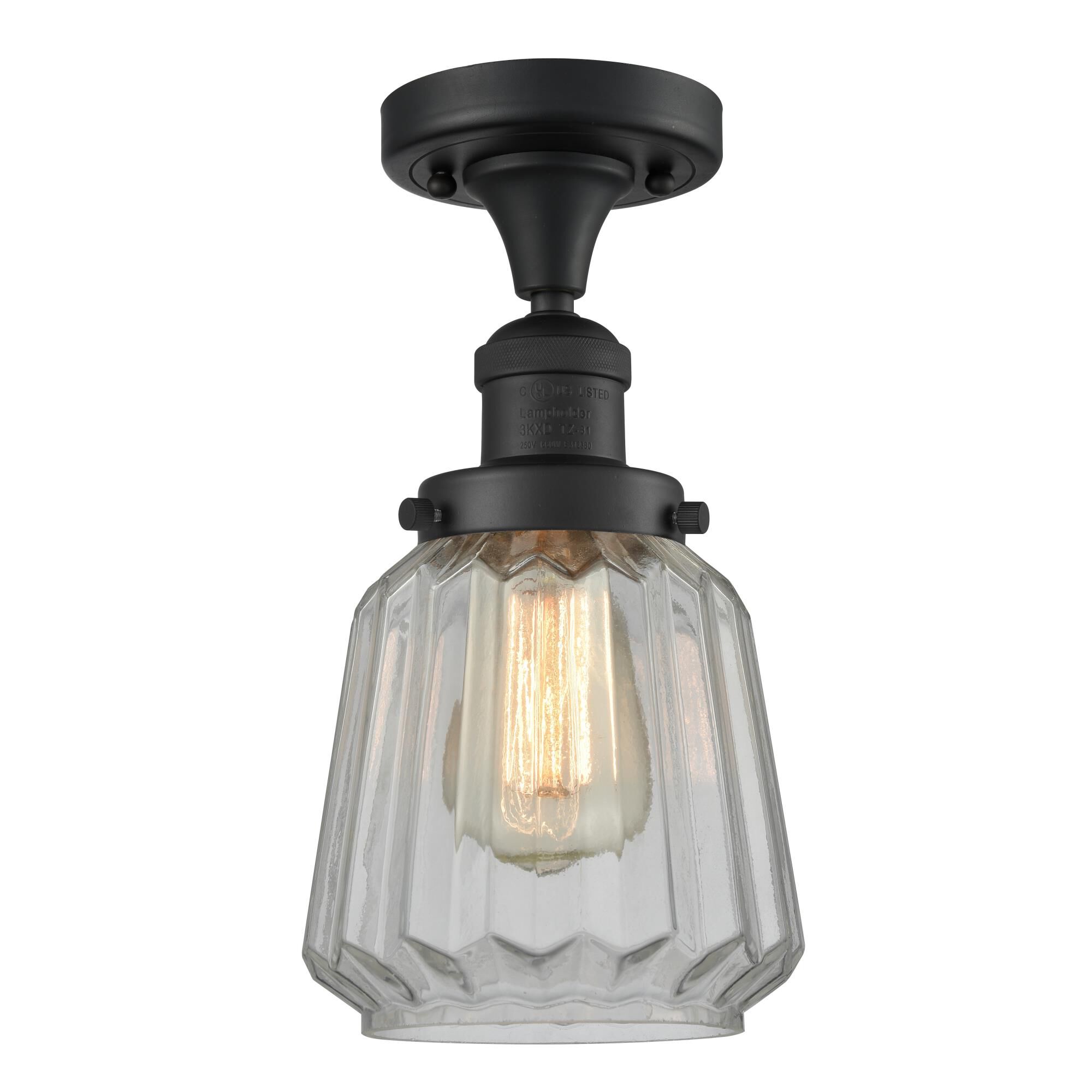 Shown in Matte Black finish and Clear glass