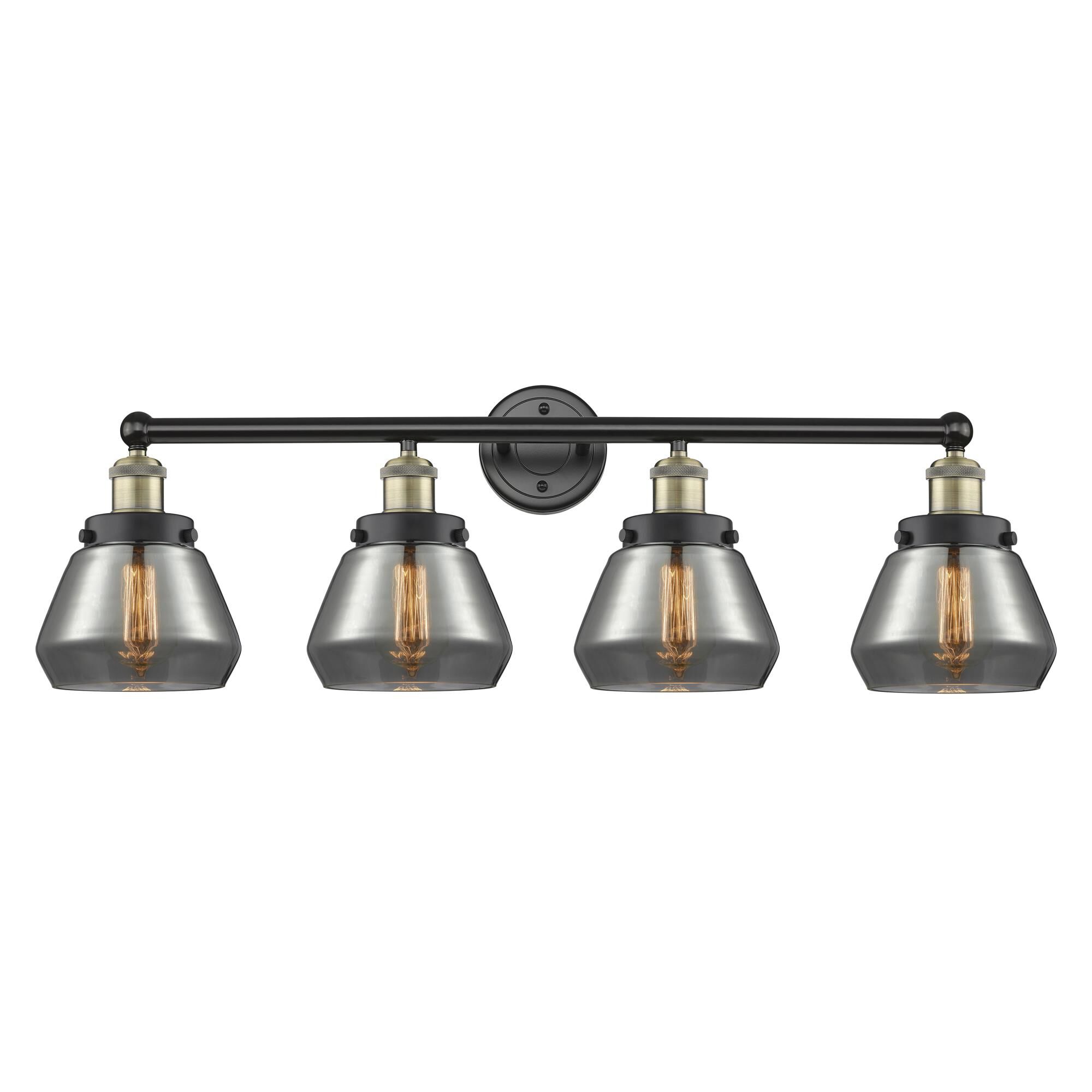 Shown in Black Antique Brass finish and Plated Smoke glass