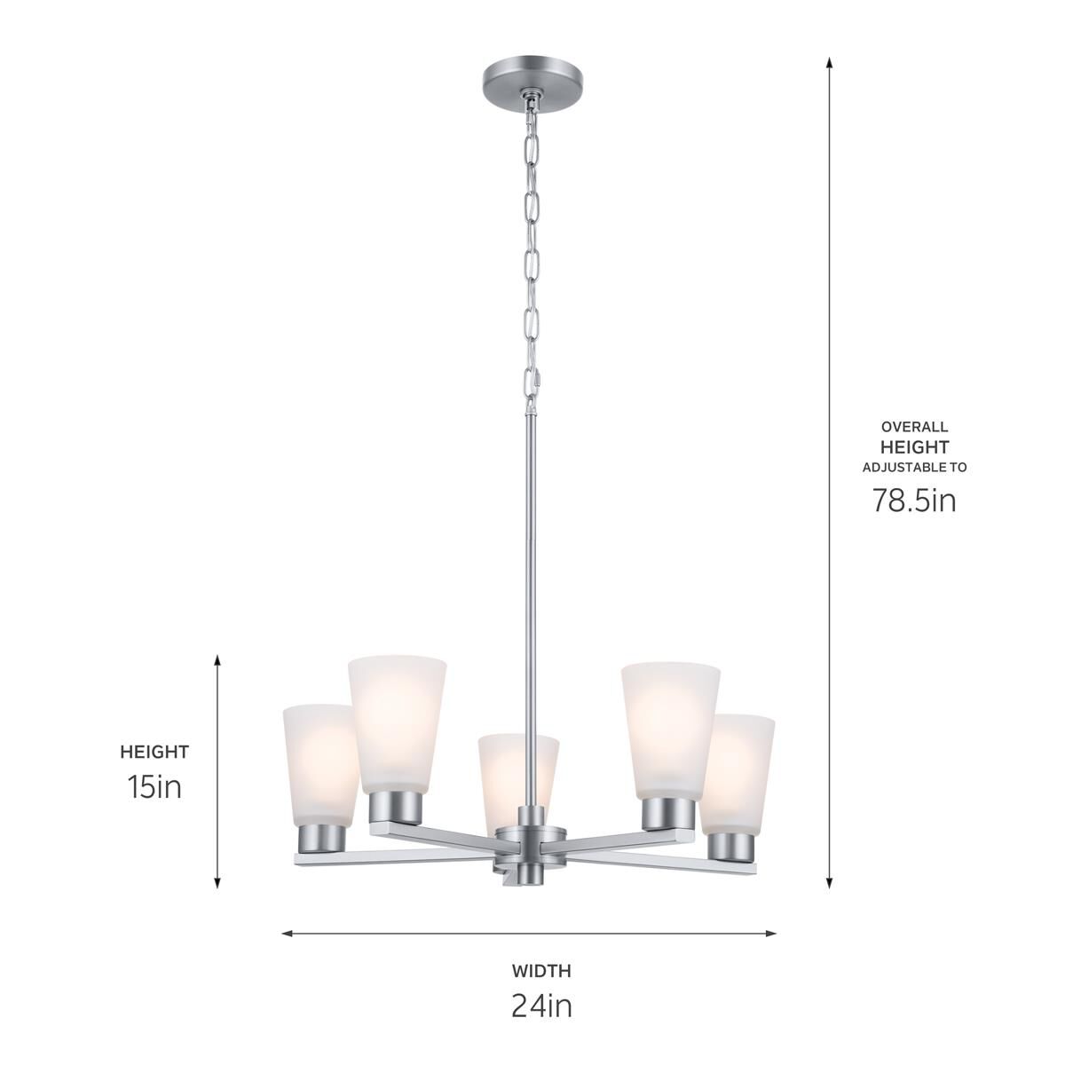 Stamos 24 Inch 5 Light Mini Chandelier by Kichler Lighting