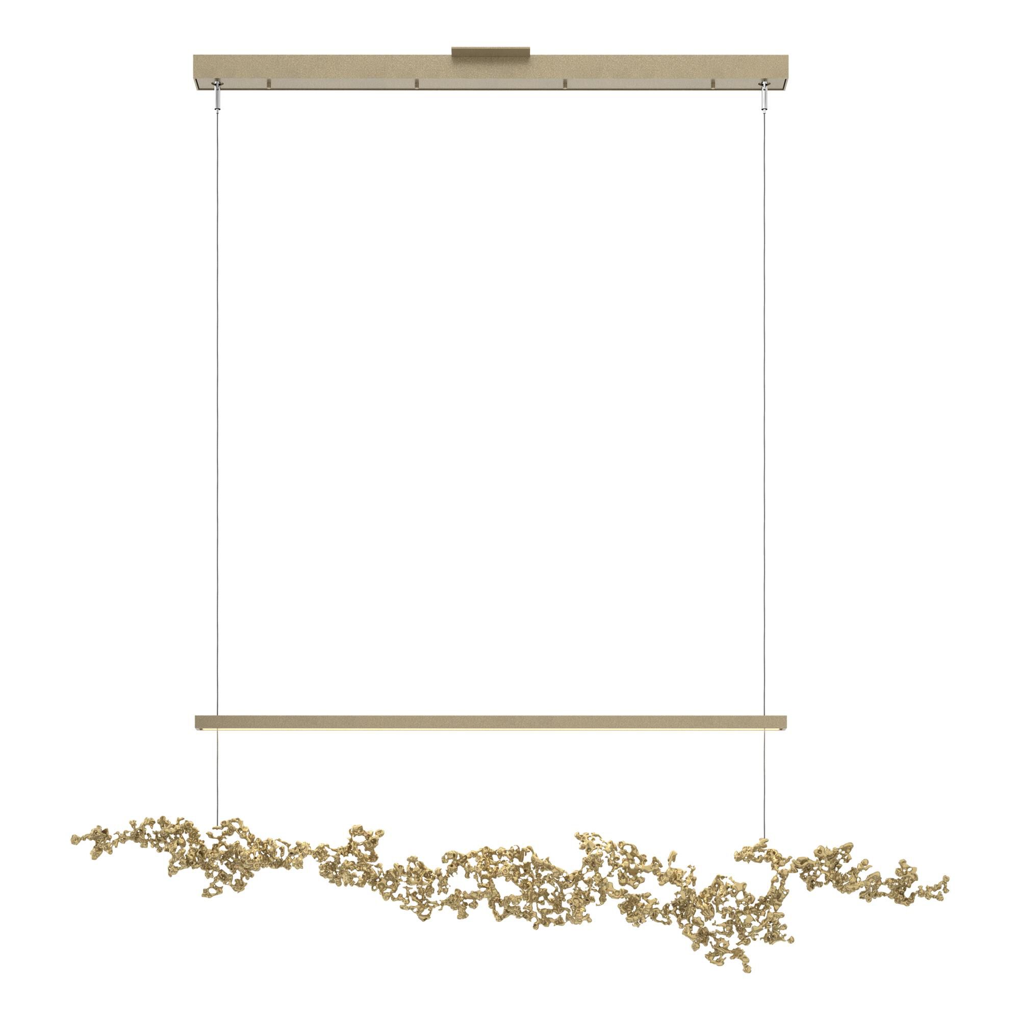 Shown in Soft Gold finish and Modern Brass Aluminum shade