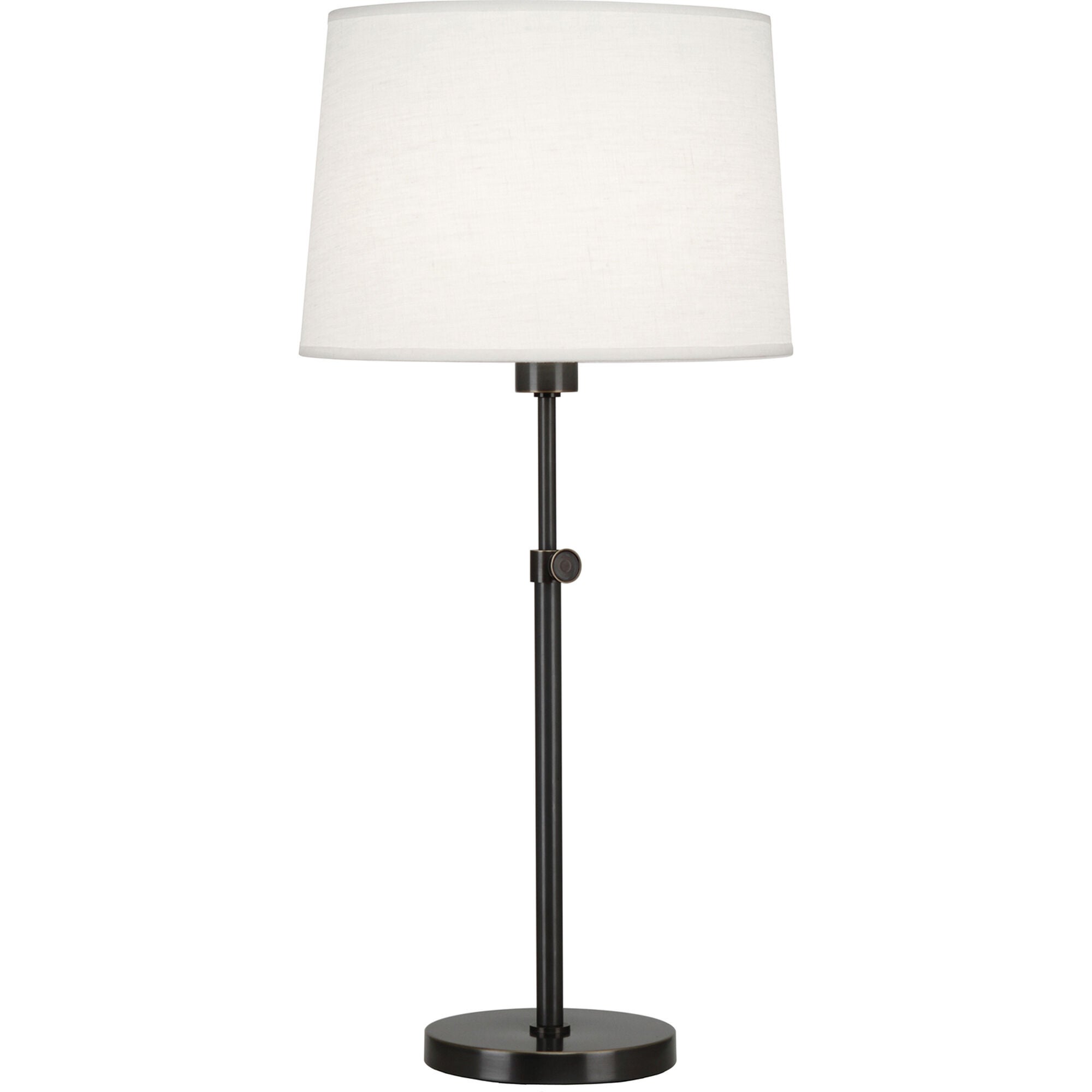 Shown in Deep Patina Bronze finish and Oyster Linen shade