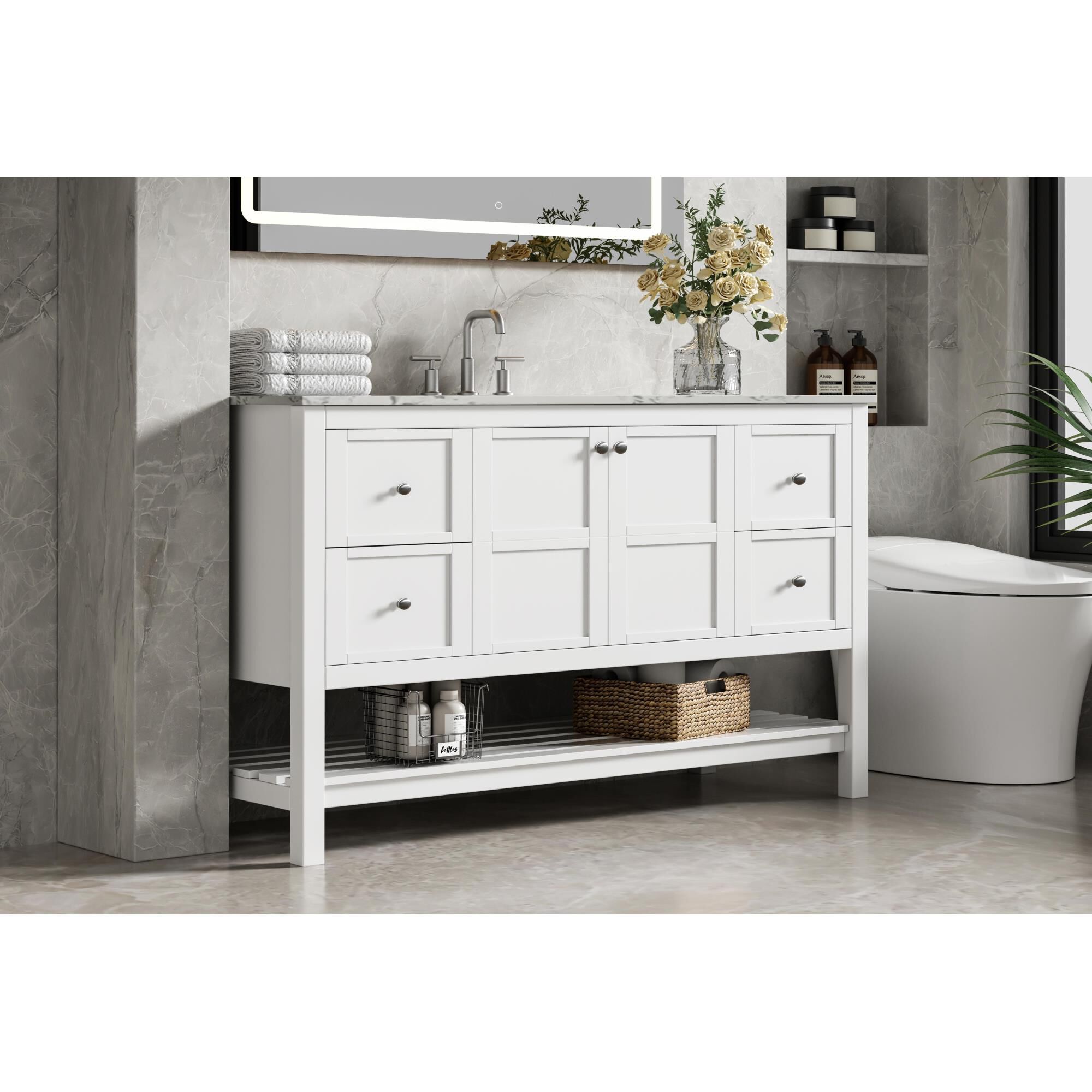 Shown in White finish