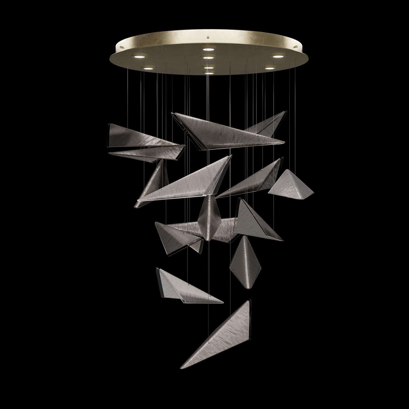 Shown in Gold finish and Smoke Linear glass