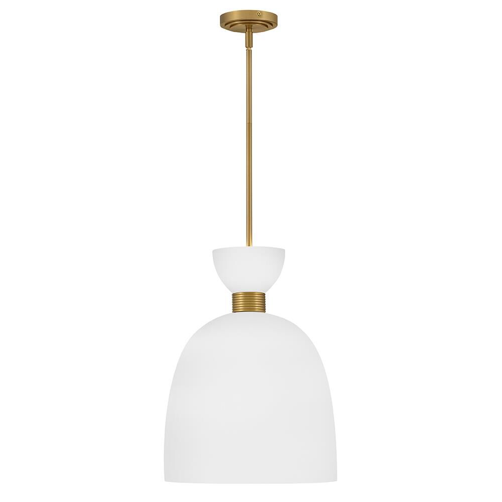 Shown in Lacquered Brass finish and Etched Opal glass