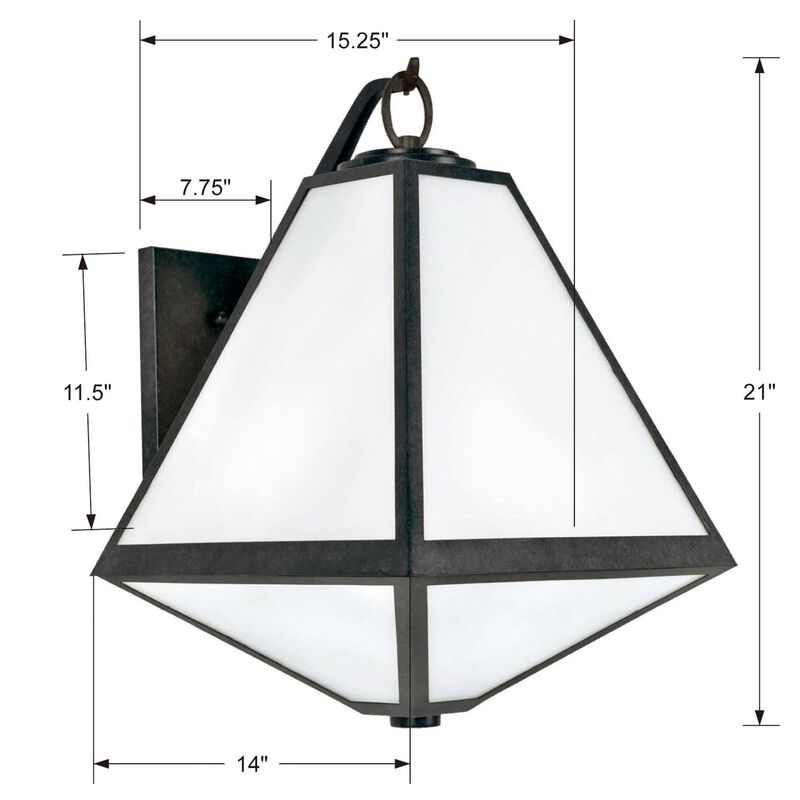 Brian Patrick Flynn Glacier 21 Inch Tall 3 Light Outdoor Wall Light by Crystorama