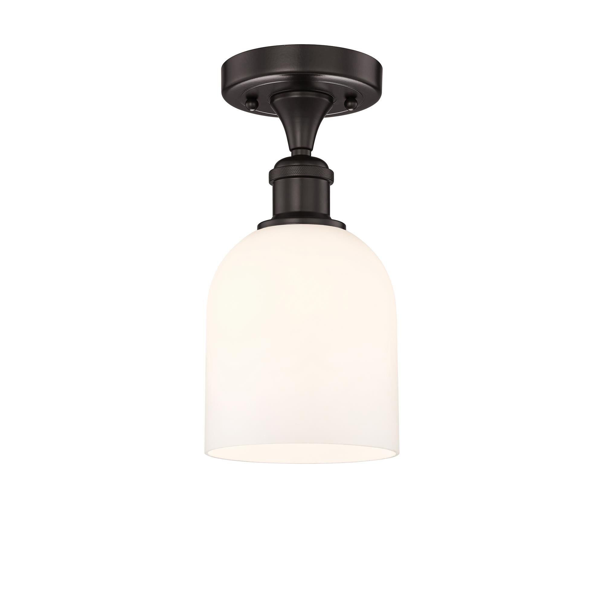 Shown in Oil Rubbed Bronze finish and Glossy White glass