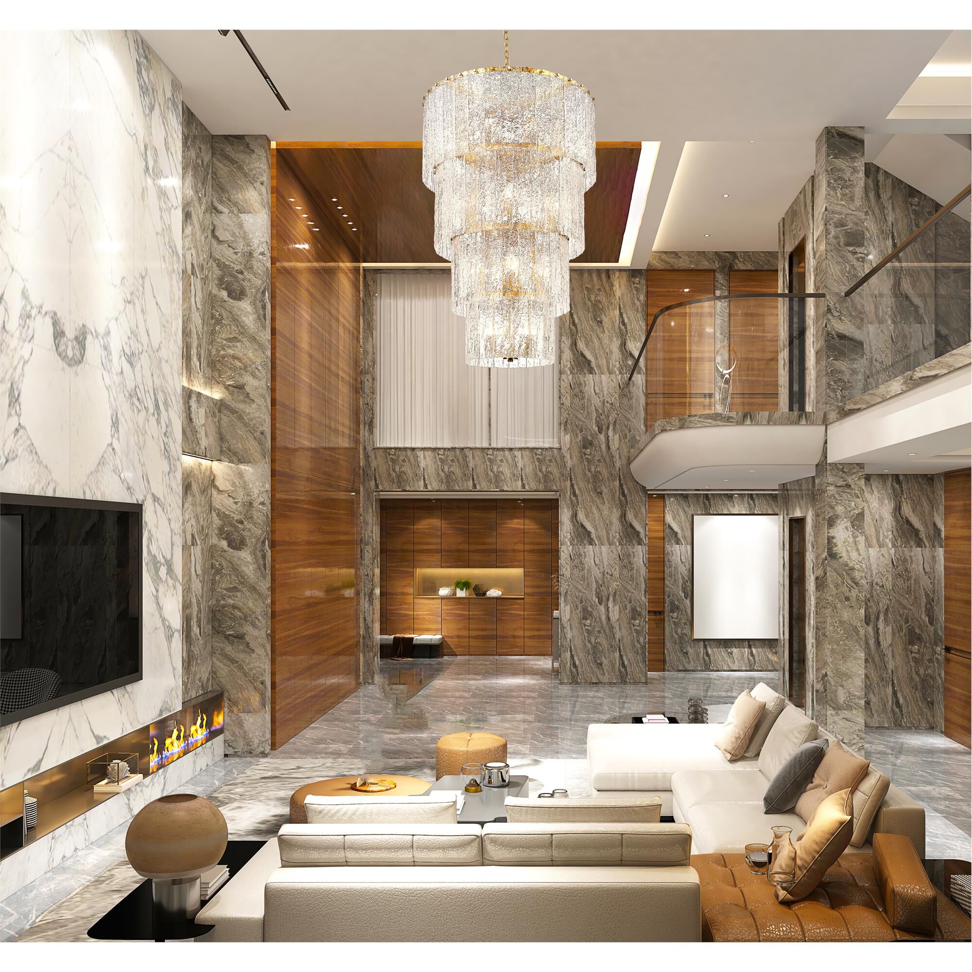 Shown in Modern Gold finish and Clear glass and Clear shade