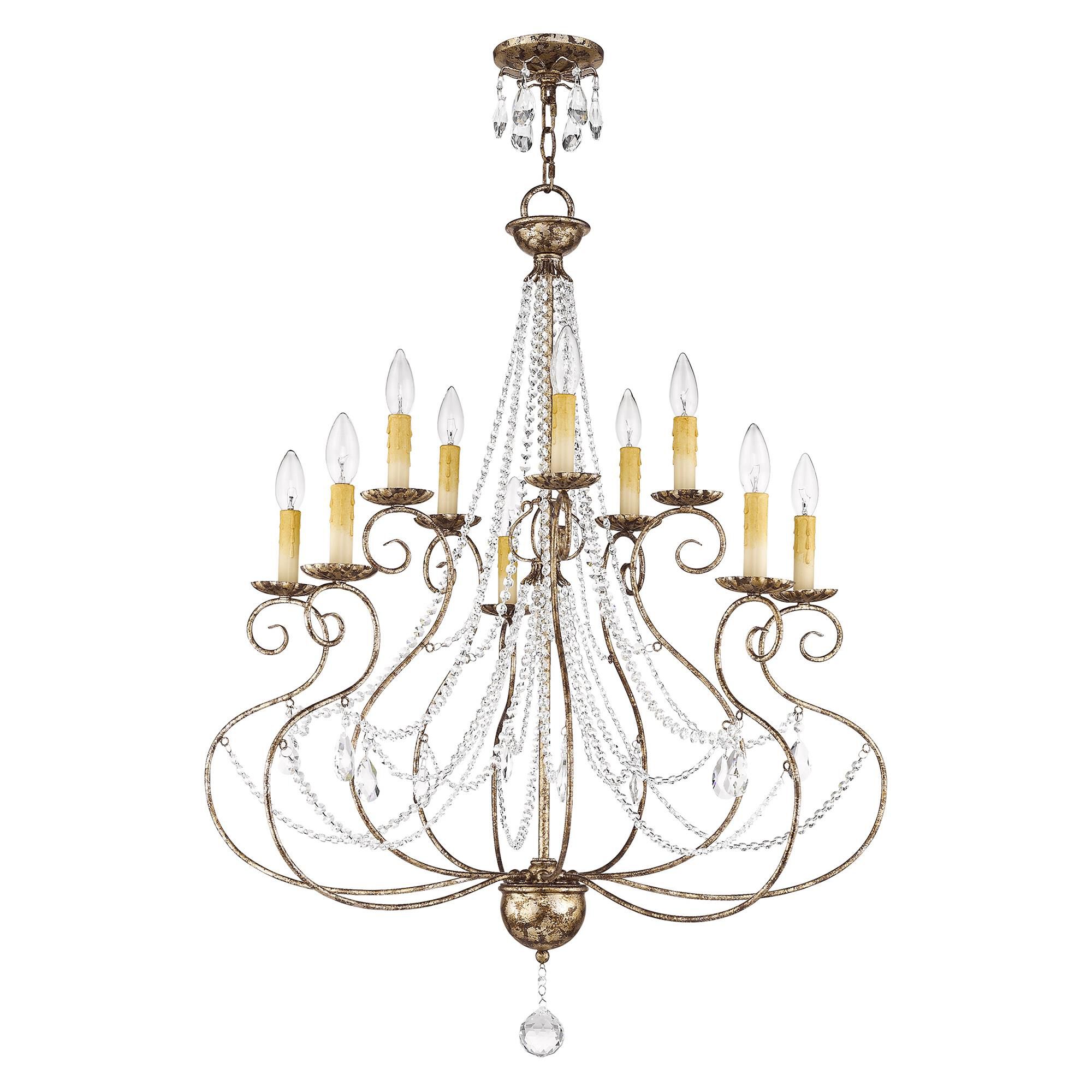 Isabella 32 Inch 10 Light Chandelier by Livex Lighting