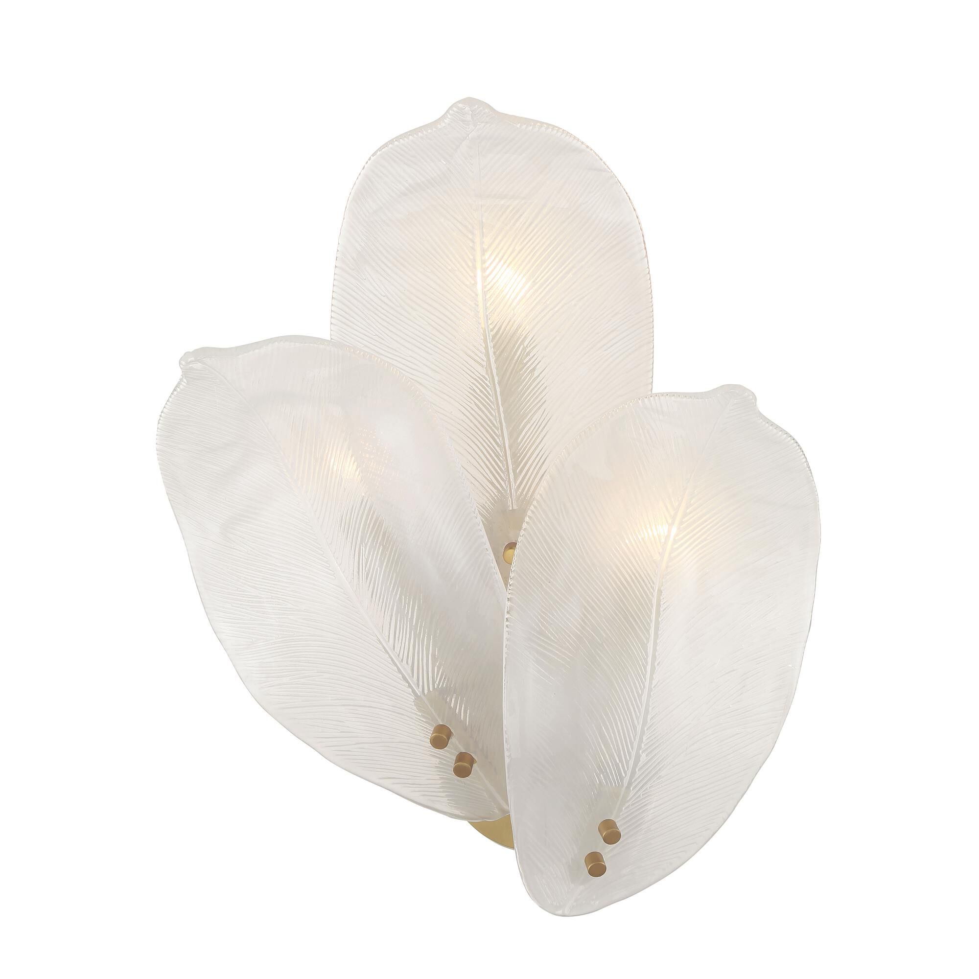Shown in Legacy Brass finish and White Handmade glass