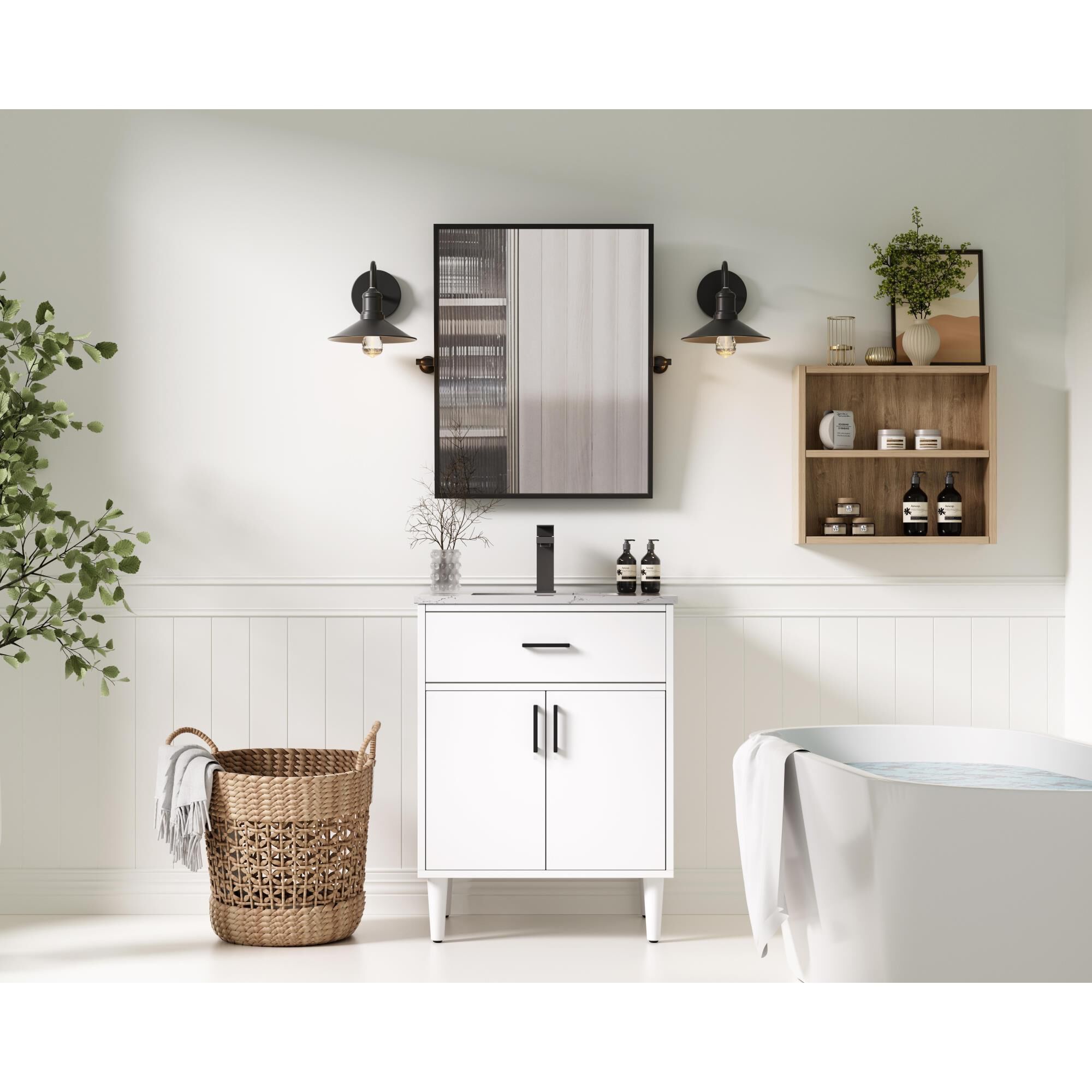 Shown in White finish