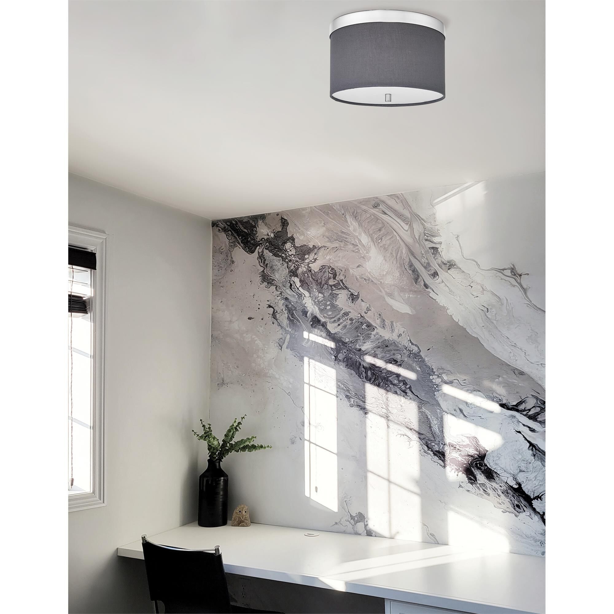 Shown in Polished Chrome finish and Grey shade