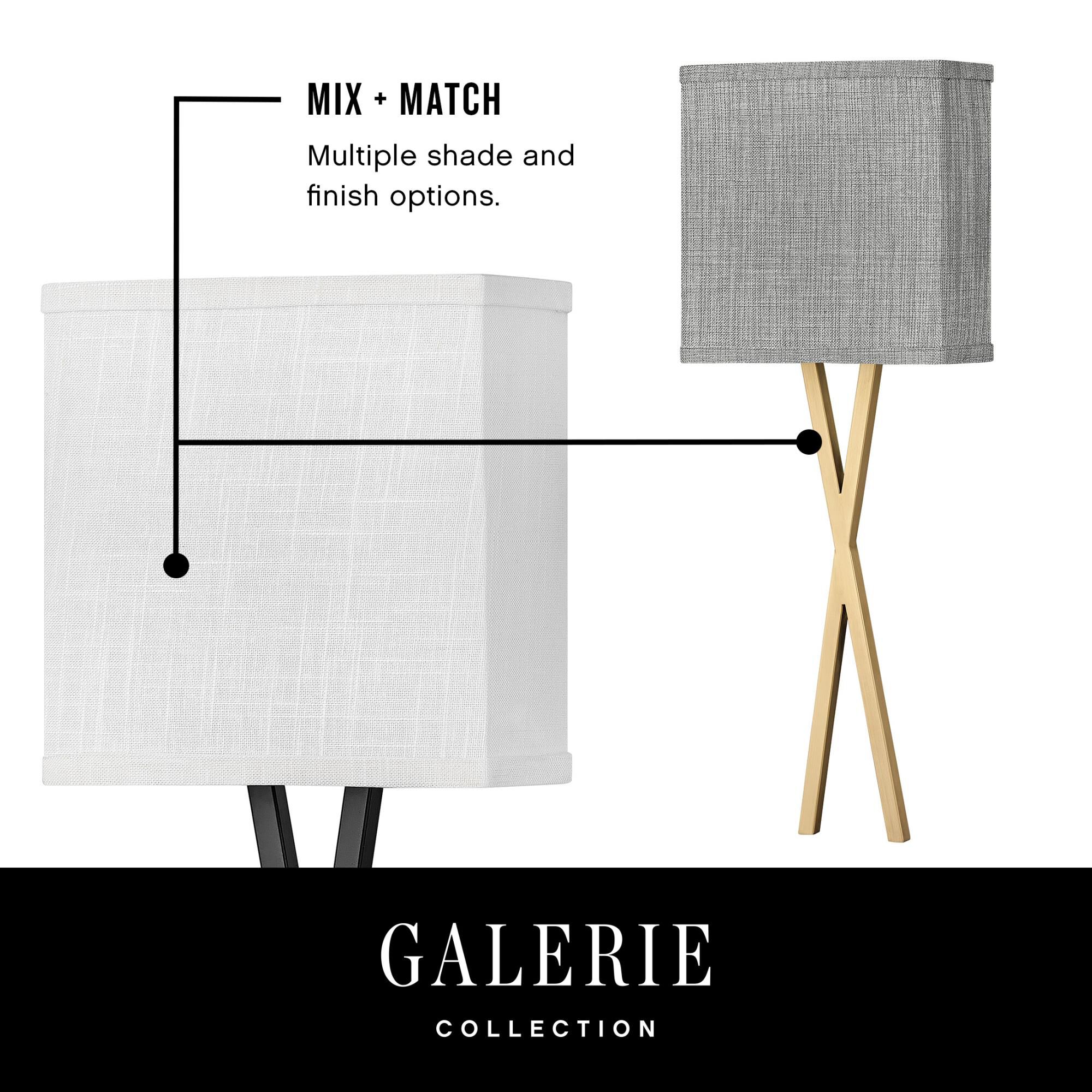 Shown in Heritage Brass finish and Heathered Gray Slub shade