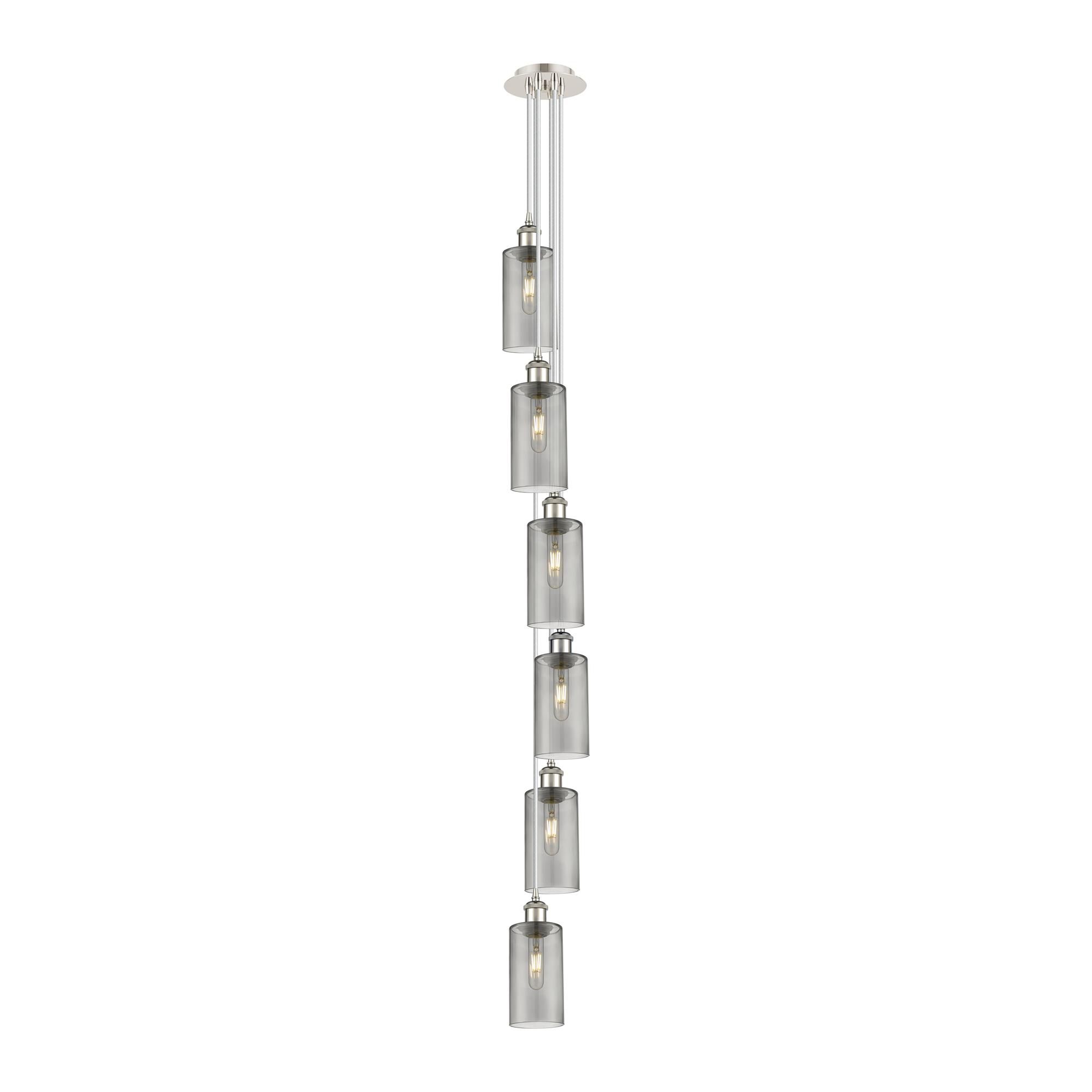 Shown in Polished Nickel finish and Light Smoke shade
